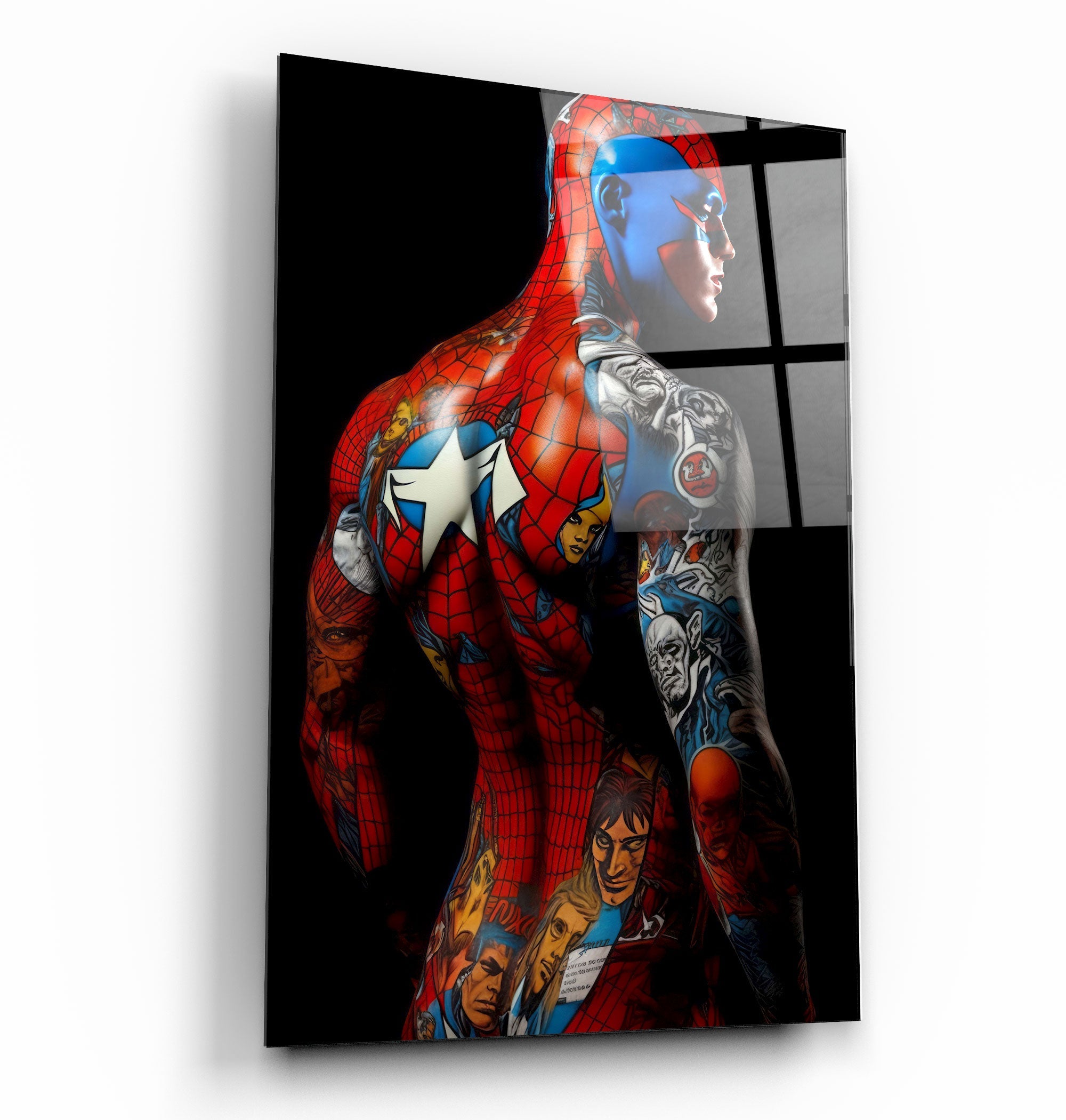 ・"Tattooed Body 4"・Designers Collection Glass Wall Art