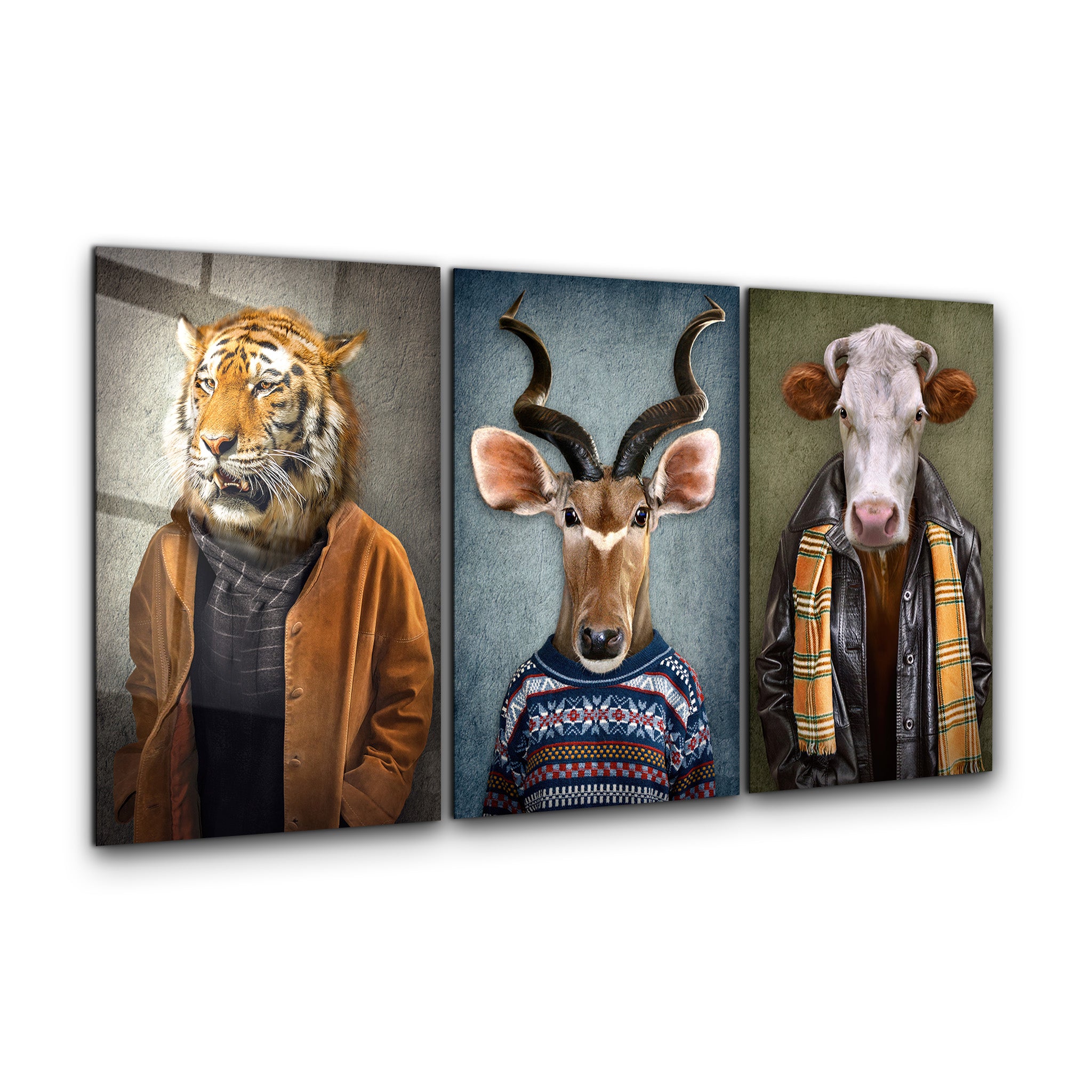 ・"Big Boyz - Trio"・Glass Wall Art