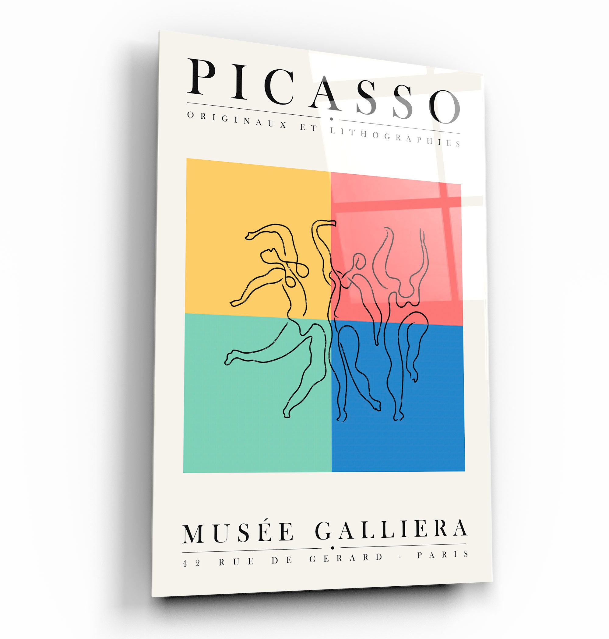 ・"Pablo Picasso - Originaux Et Lithographies"・Gallery Print Collection Glass Wall Art