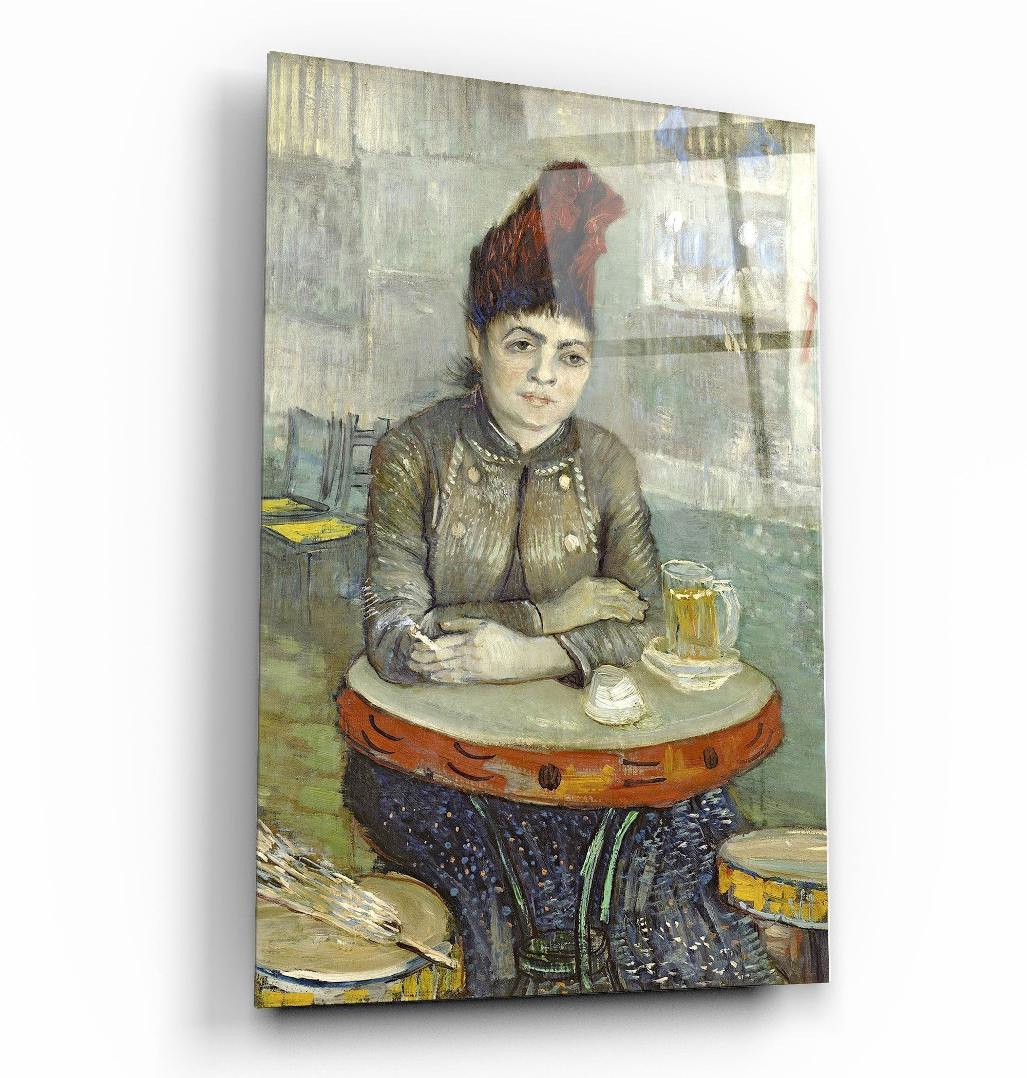 ・"Vincent van Gogh's Agostina Segatori Sitting in the Café du Tambourin (1887–1888)"・Glass Wall Art