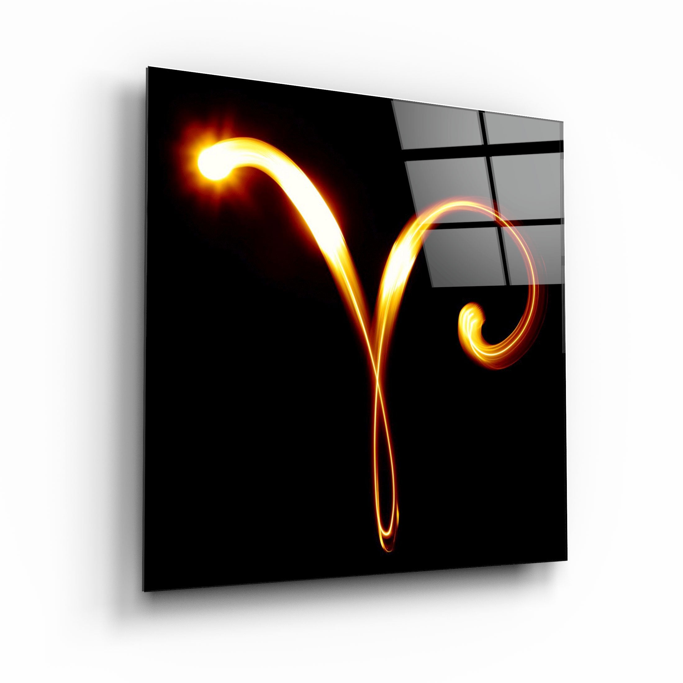 ."Aries Zodiac Symbol". Glass Wall Art