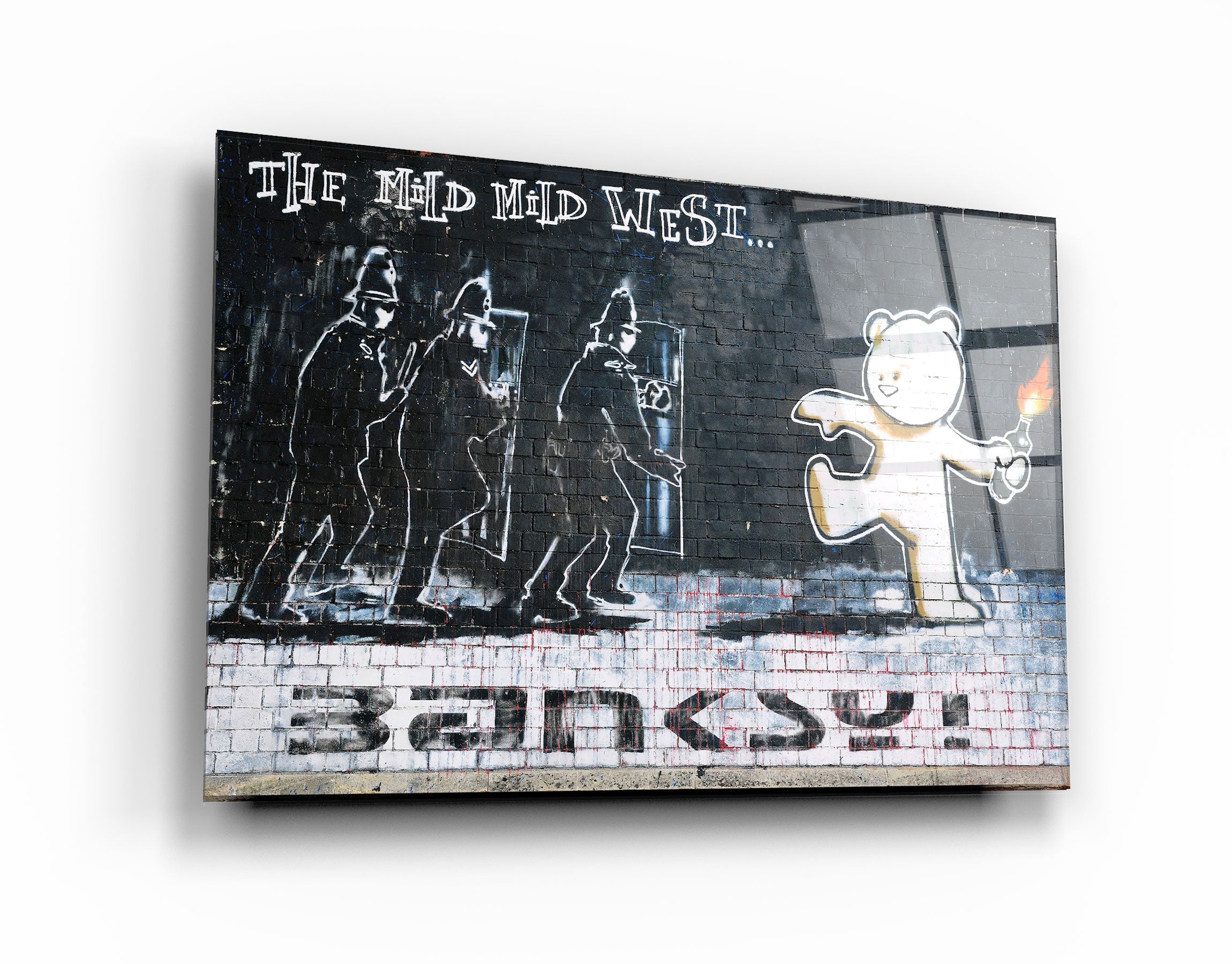 ・"Banksy - The Mild Mild West"・Glass Wall Art