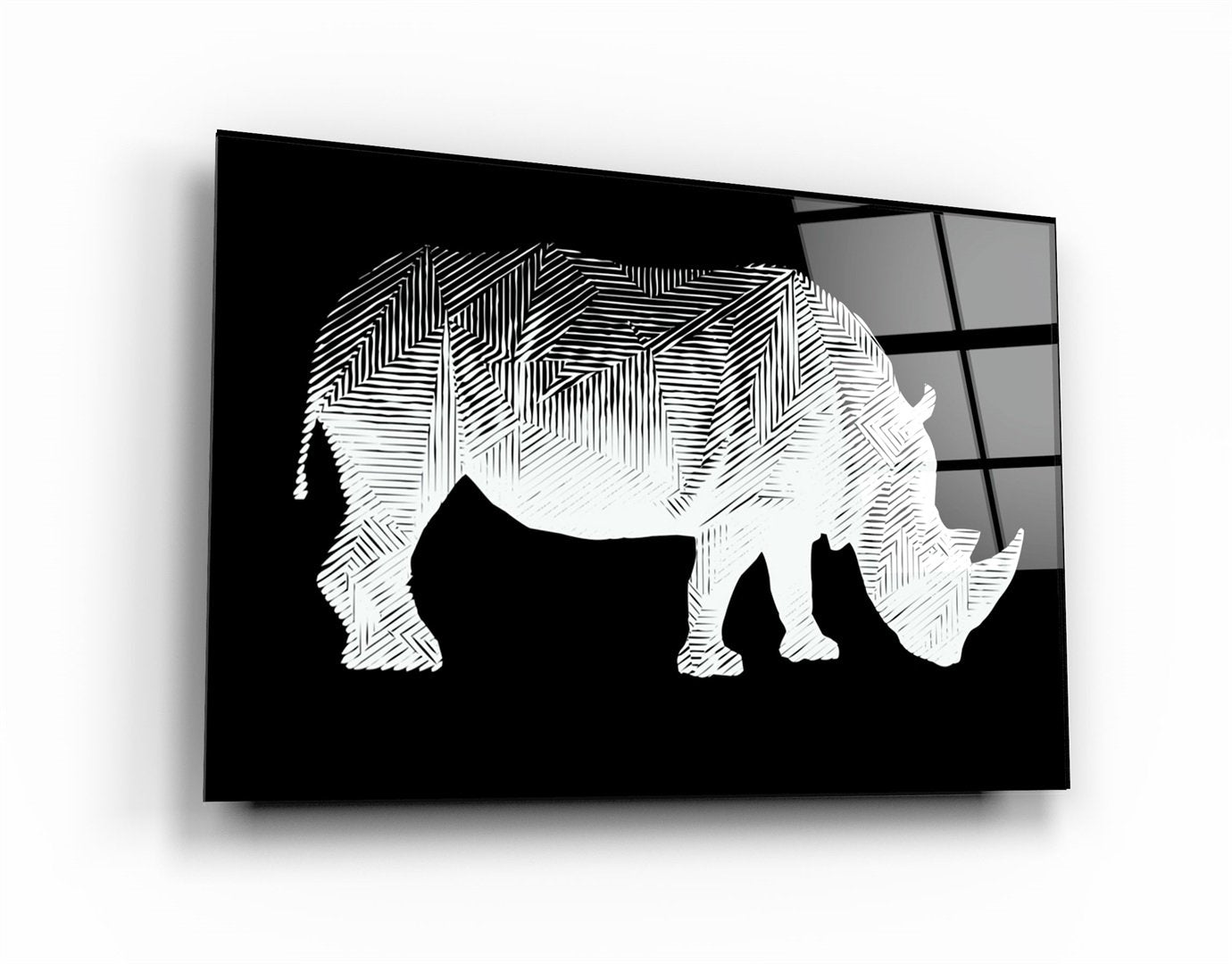 ・"Rhino Black"・Glass Wall Art