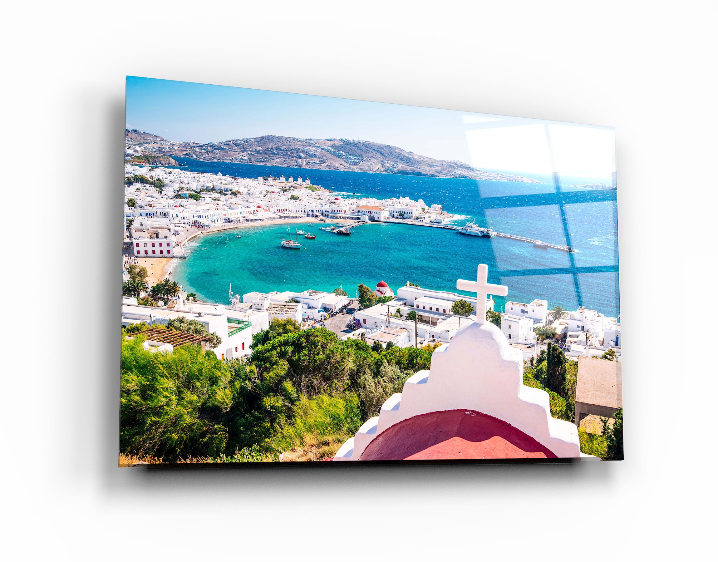 ・"Mykonos - Greece"・Glass Wall Art