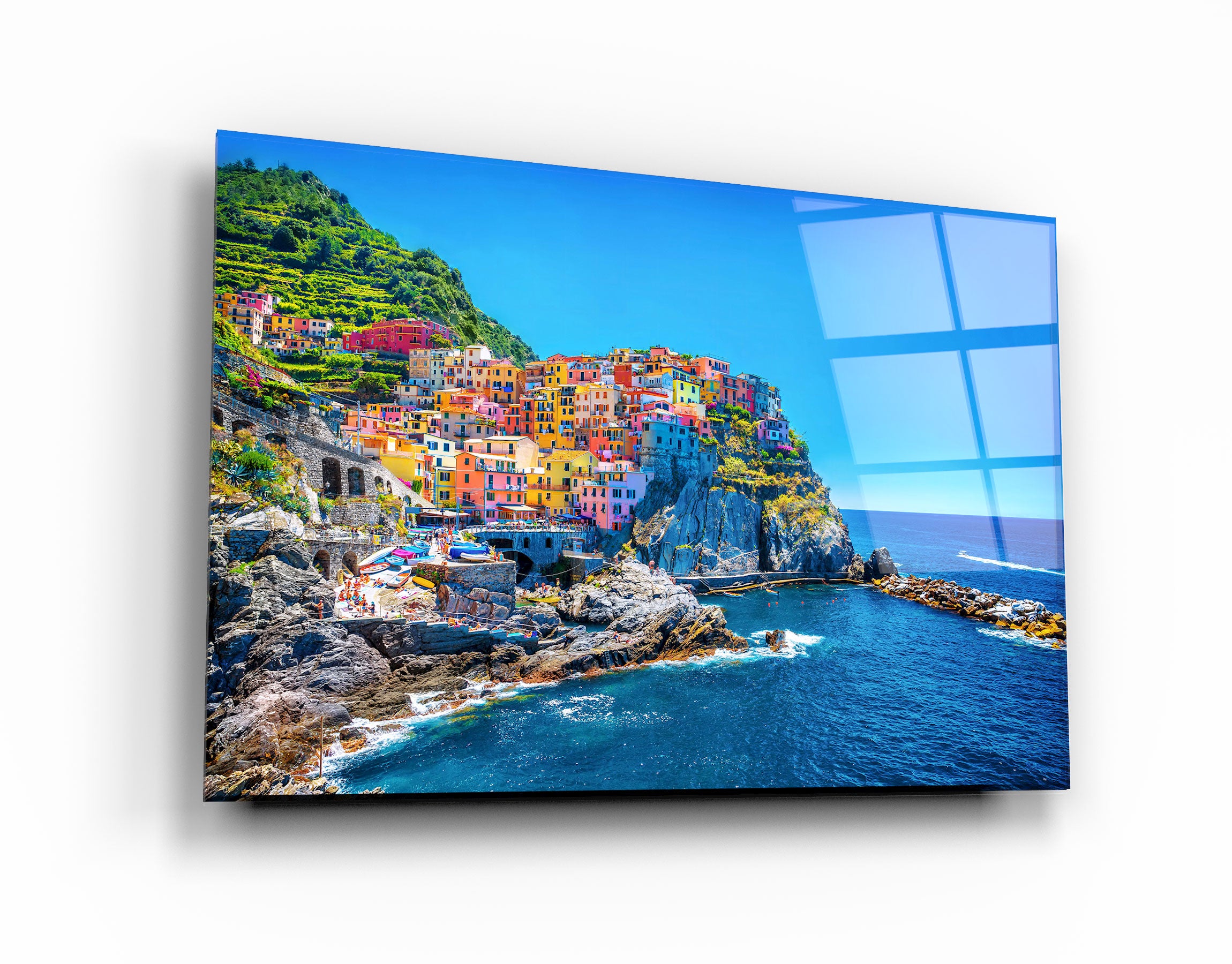 ・"Cinque Terre Italy"・Glass Wall Art