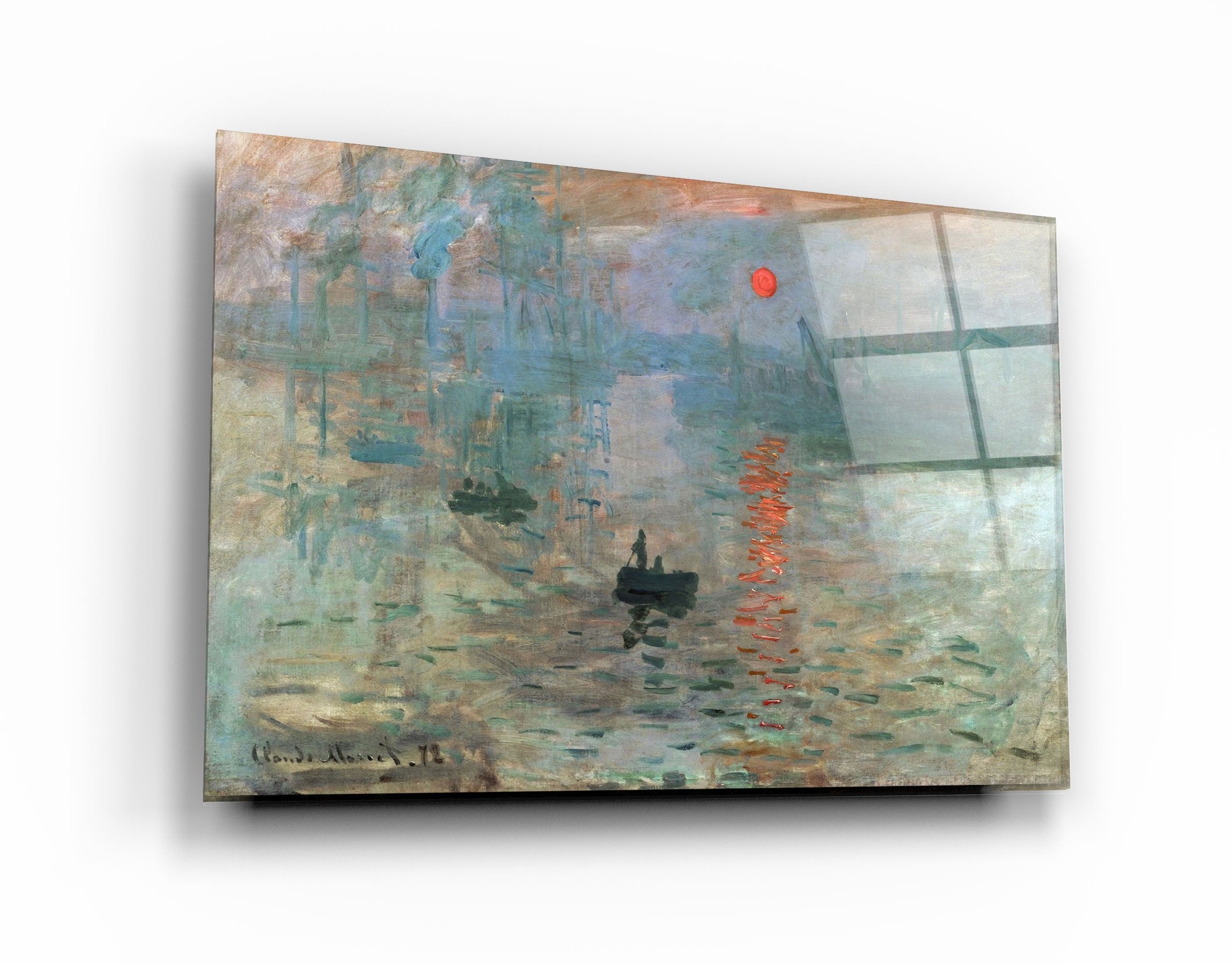 ・"Claude Monet's Impression, Sunrise (1872)"・Glass Wall Art