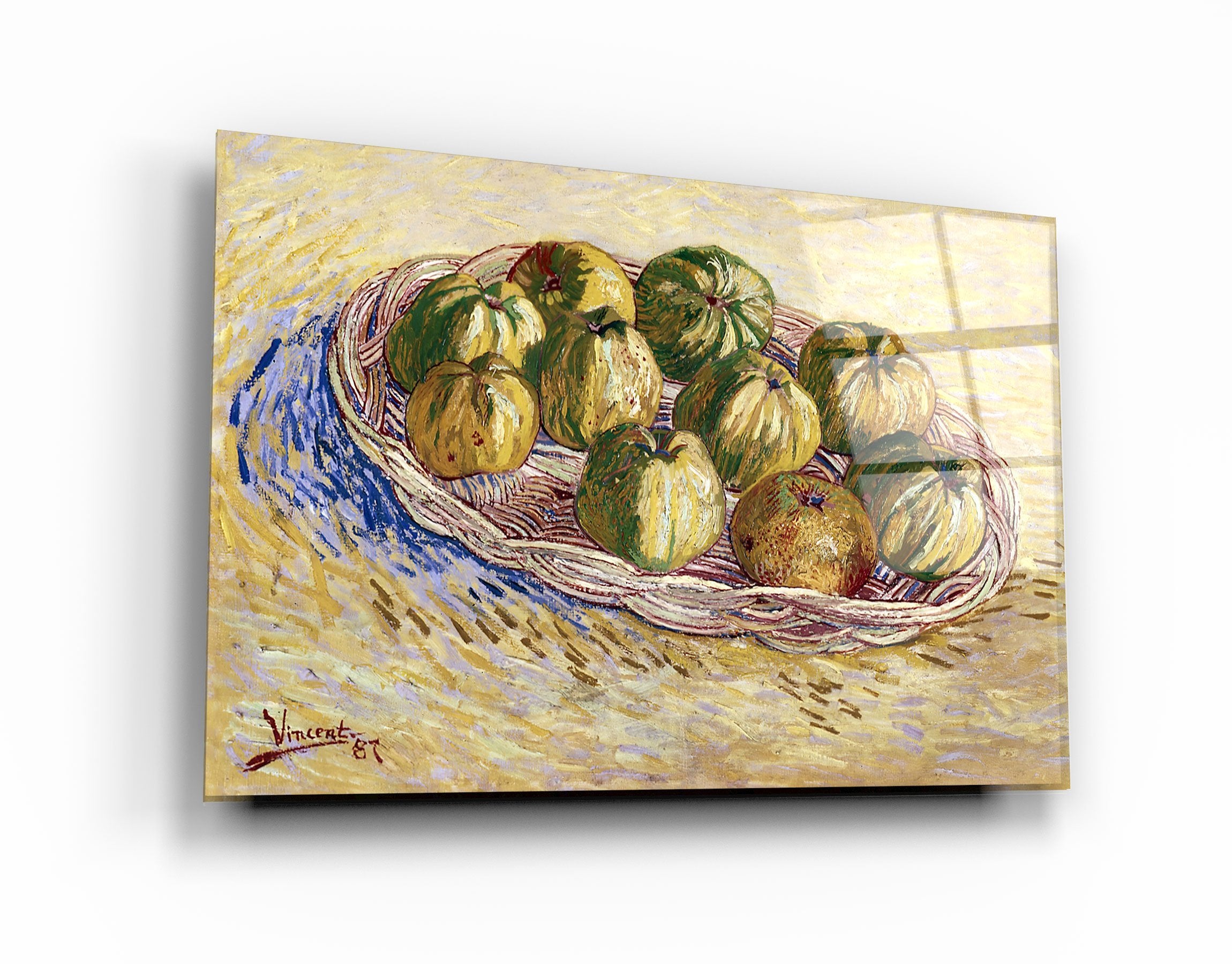 ・"Vincent van Gogh's Still Life, Basket of Apples (1887)"・Glass Wall Art