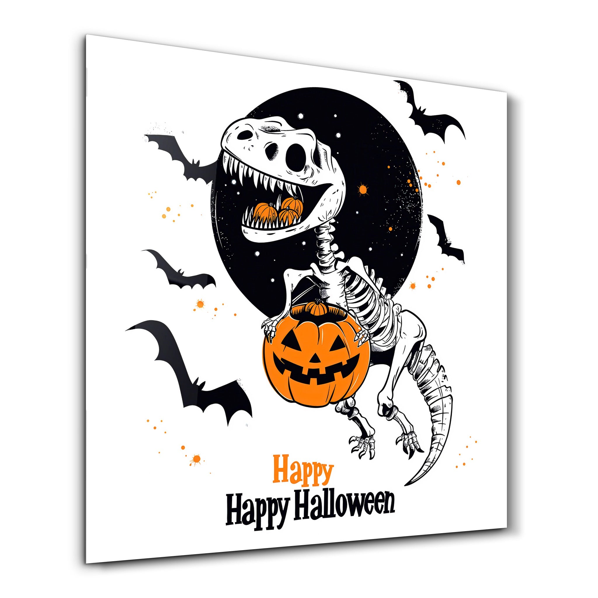 Dino Fröhliches Halloween | Halloween-Stil <tc>Glasbild</tc>