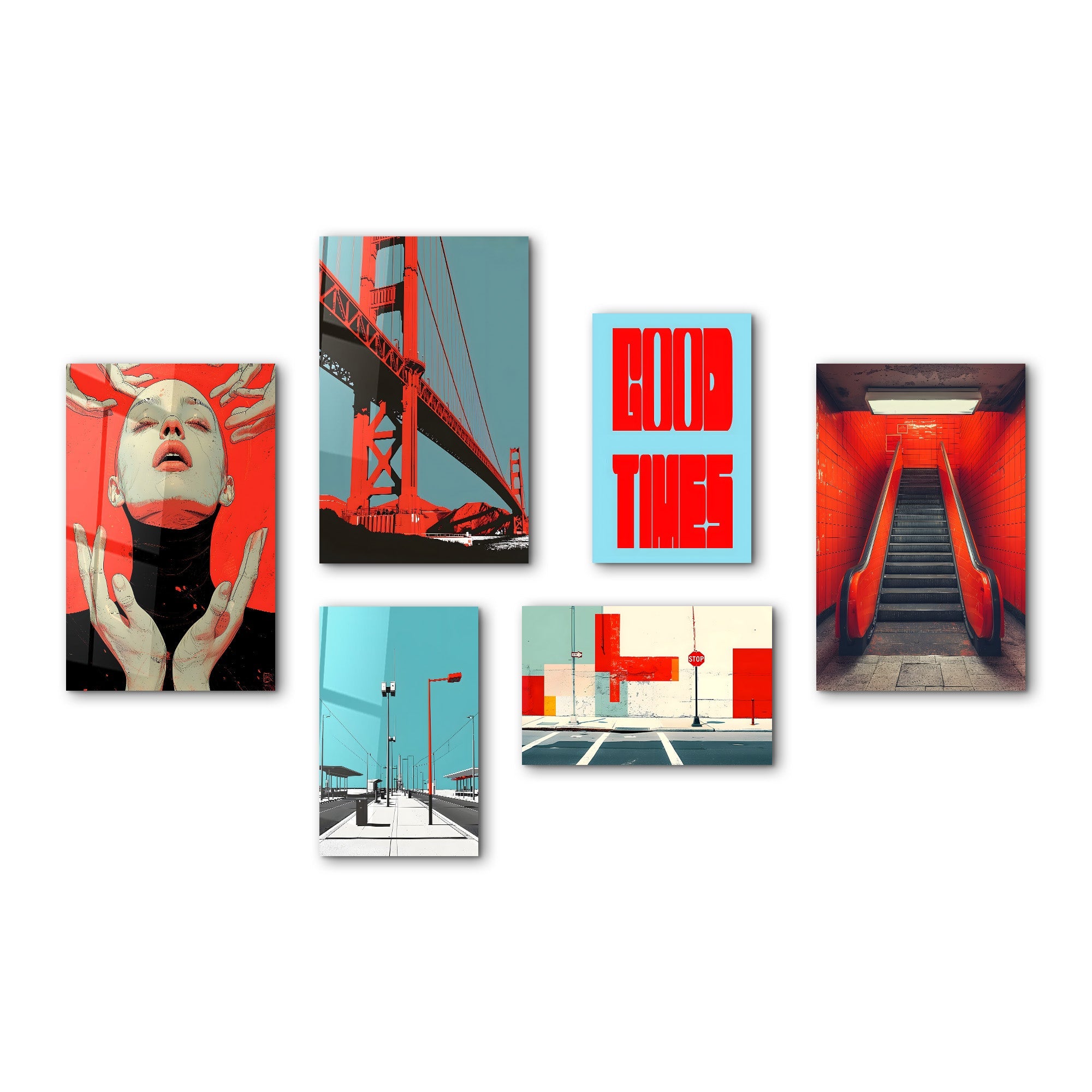 Urban Radiance & Architectural Harmony Gallery Glass Wall Art Set