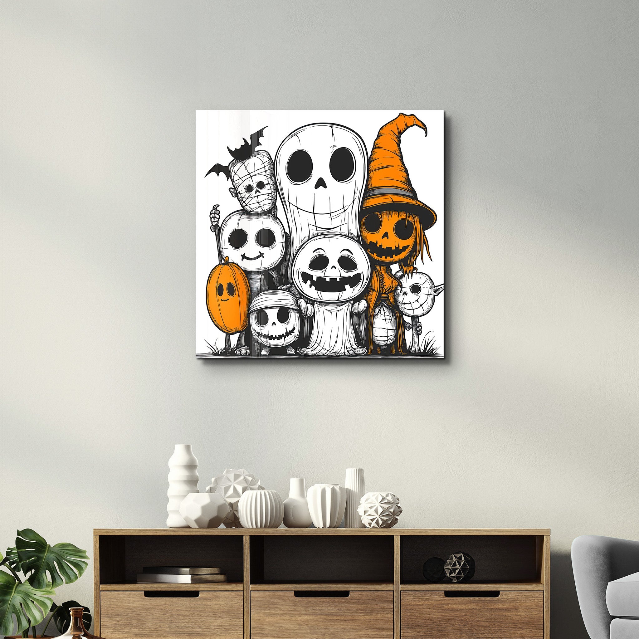 Haunted Halloween Crew | Halloween Style Glass Wall Art