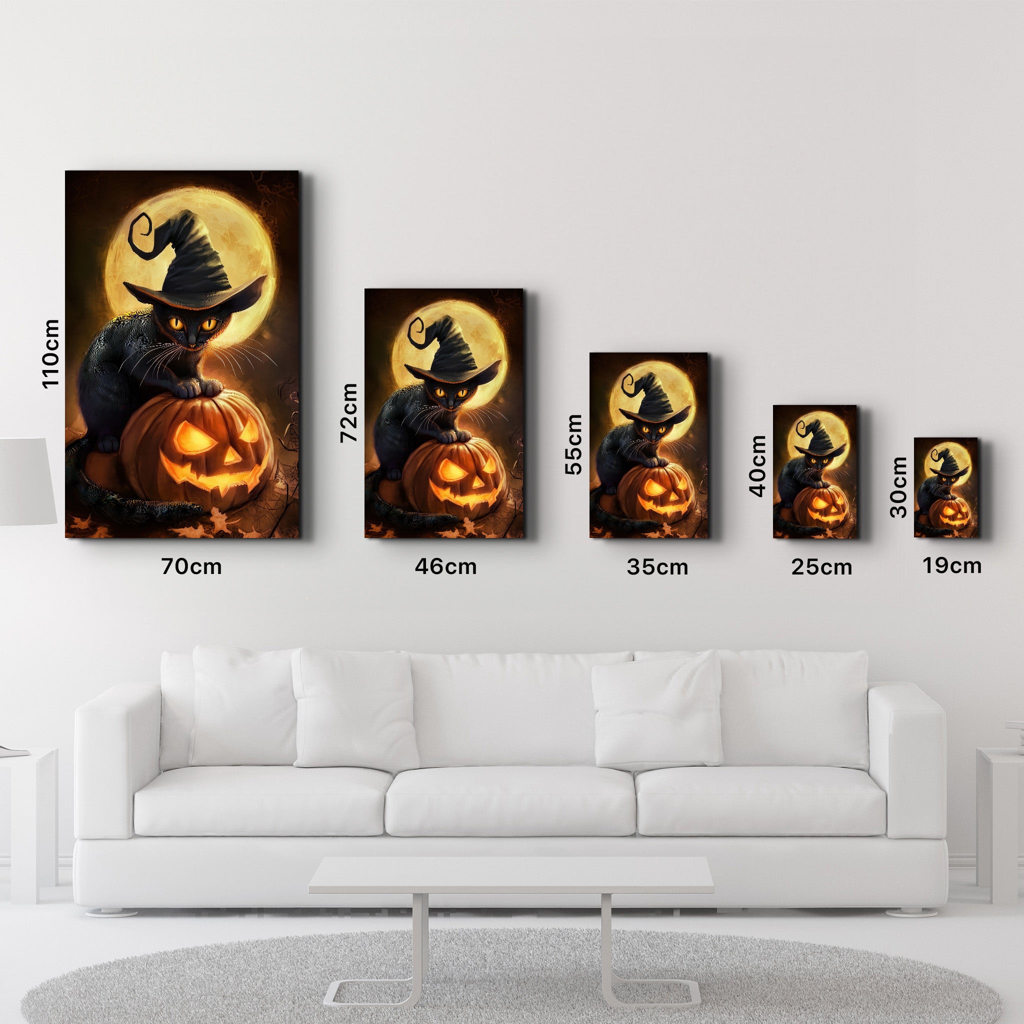 Sorcière minou | Décoration murale en verre pour Halloween