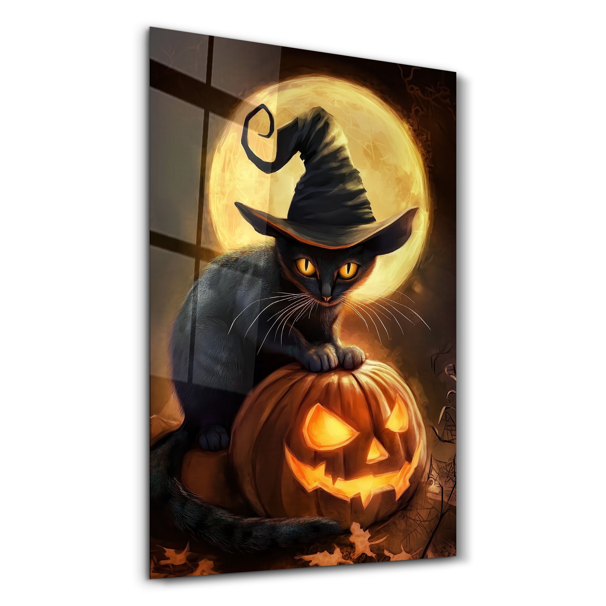 Kitty Witch | Halloween Glass Wall Art