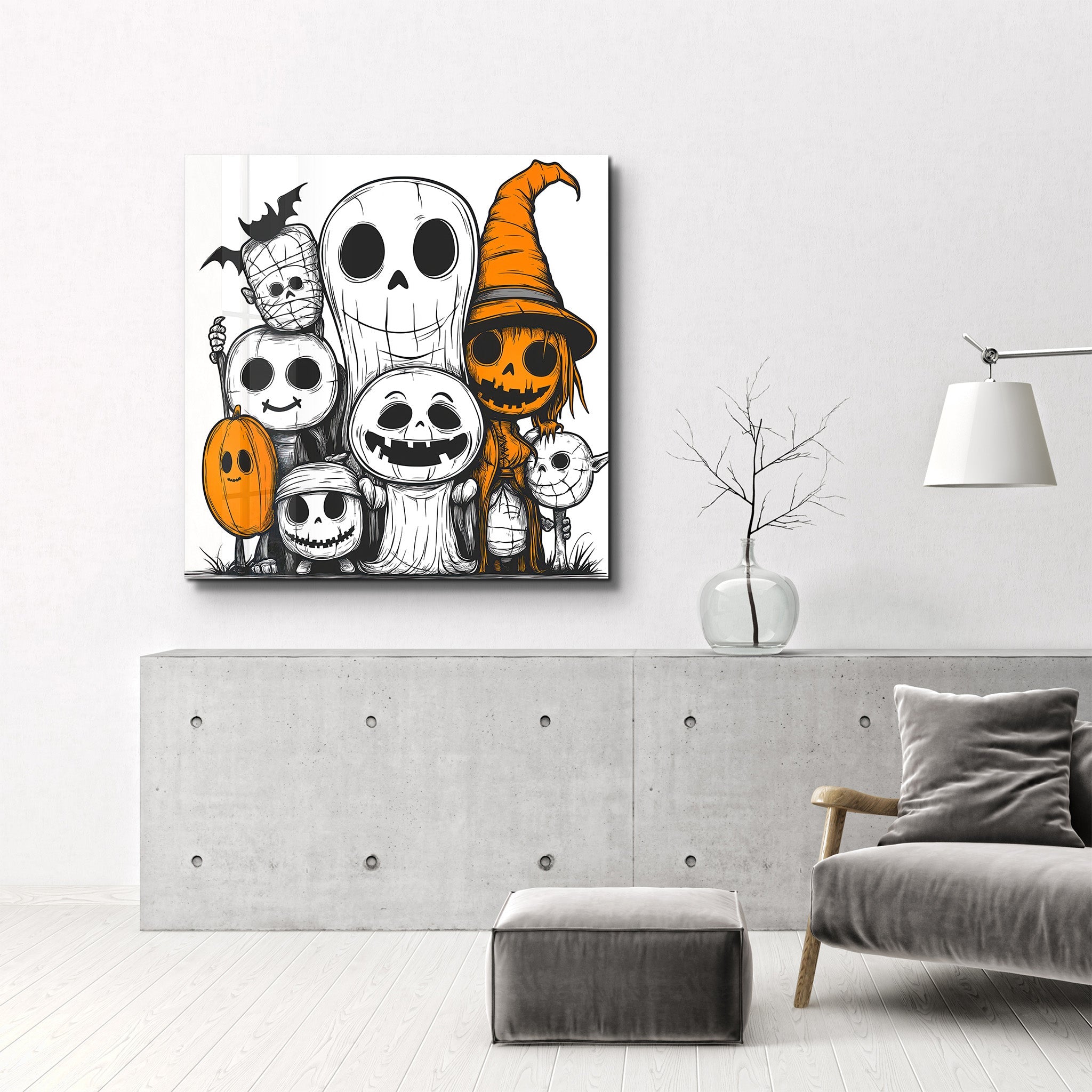 Spukende Halloween-Crew | Halloween-Stil <tc>Glasbild</tc>