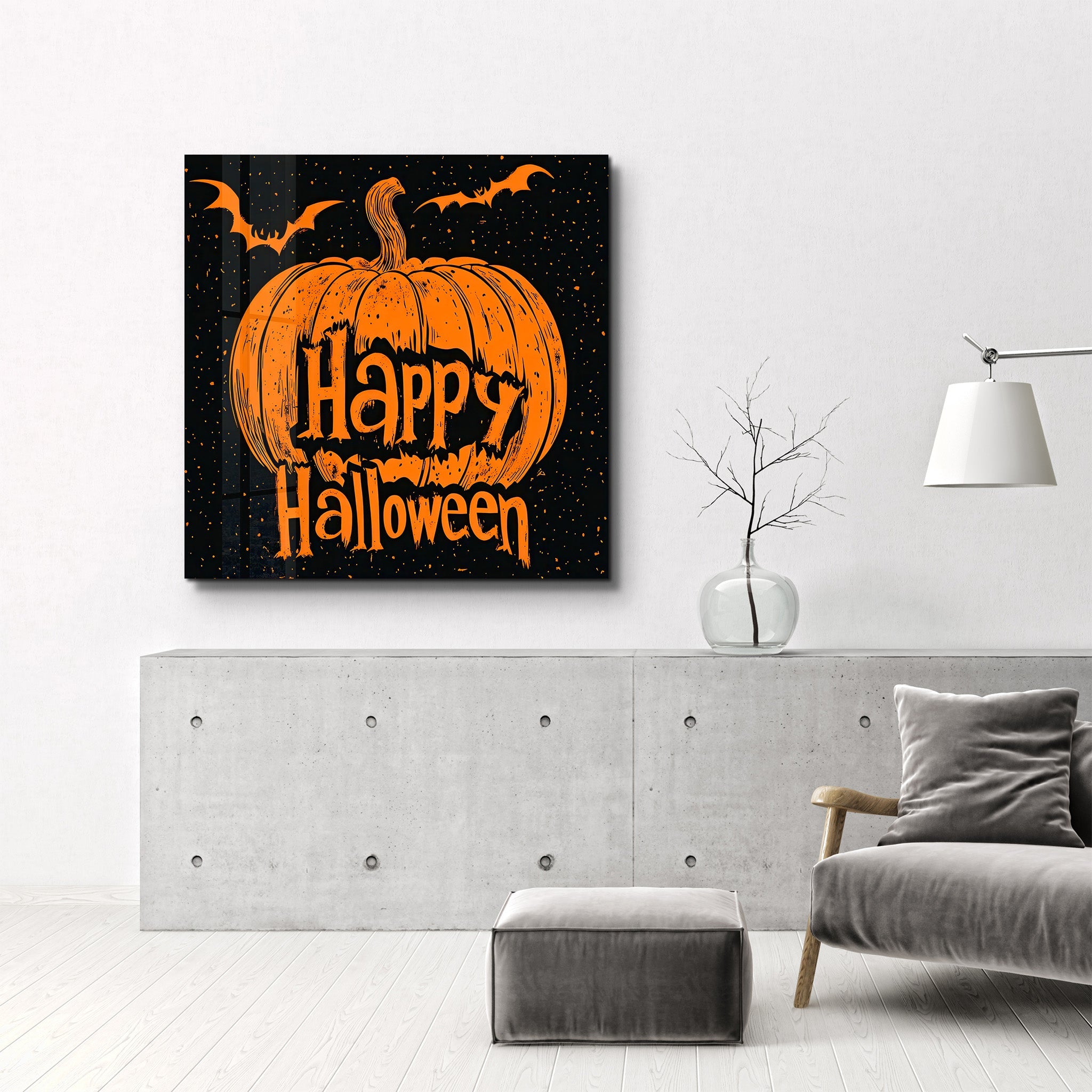 Joyeux Halloween 2 | Art mural en verre de style Halloween