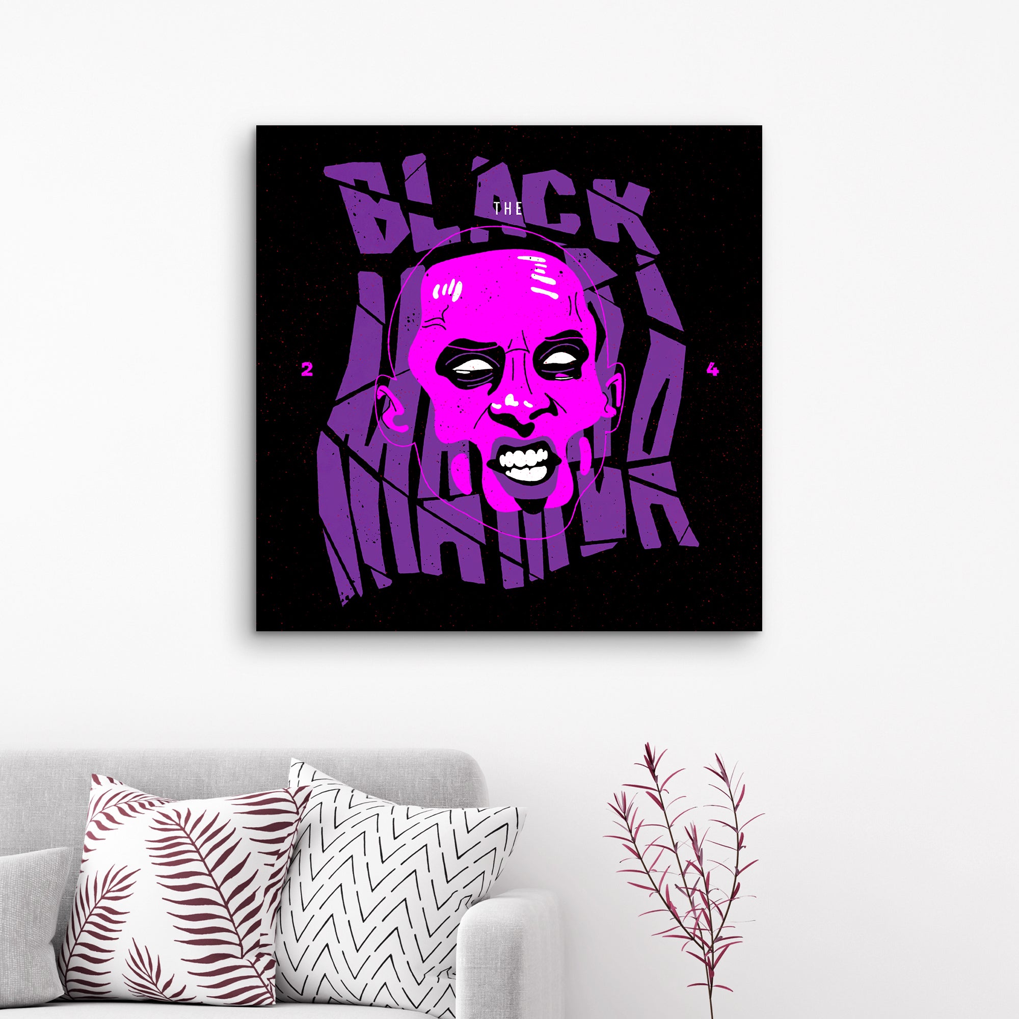 ・"The Black Mamba 24"・Glass Wall Art