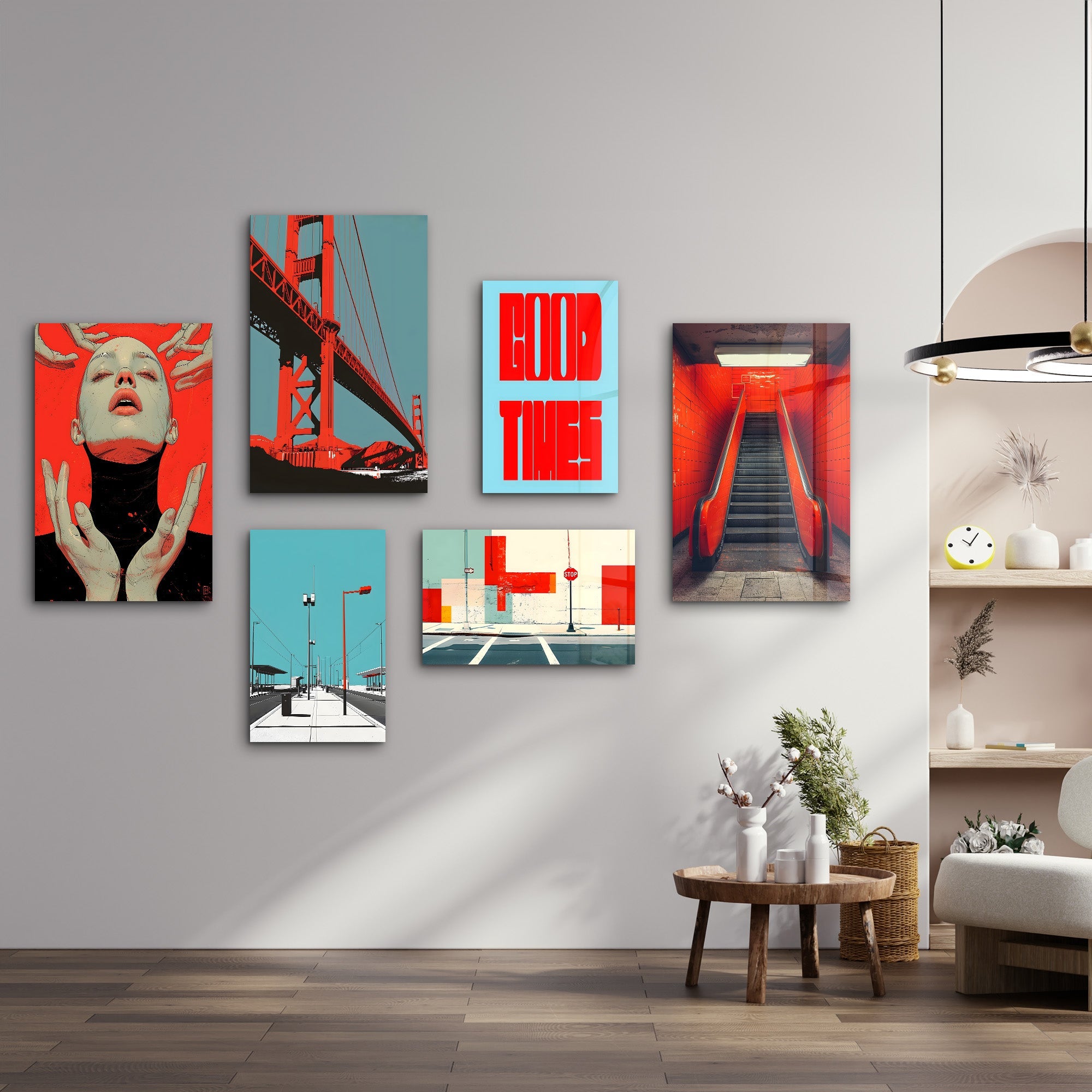 Urban Radiance & Architectural Harmony Gallery Glass Wall Art Set