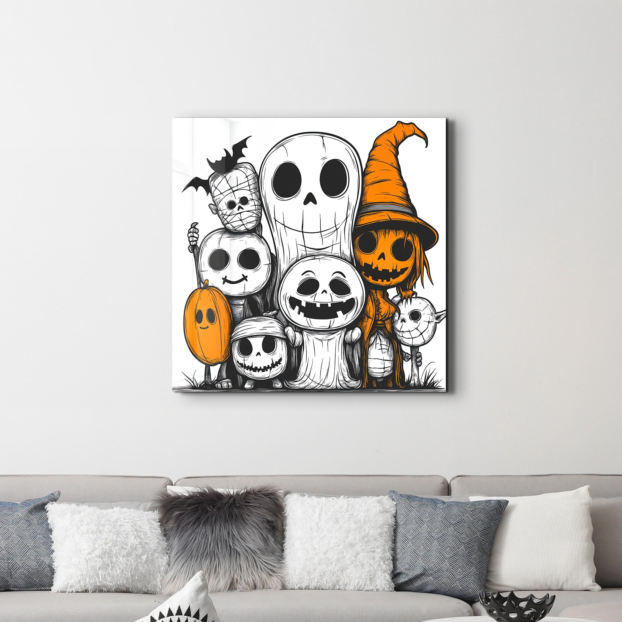 Spukende Halloween-Crew | Halloween-Stil <tc>Glasbild</tc>