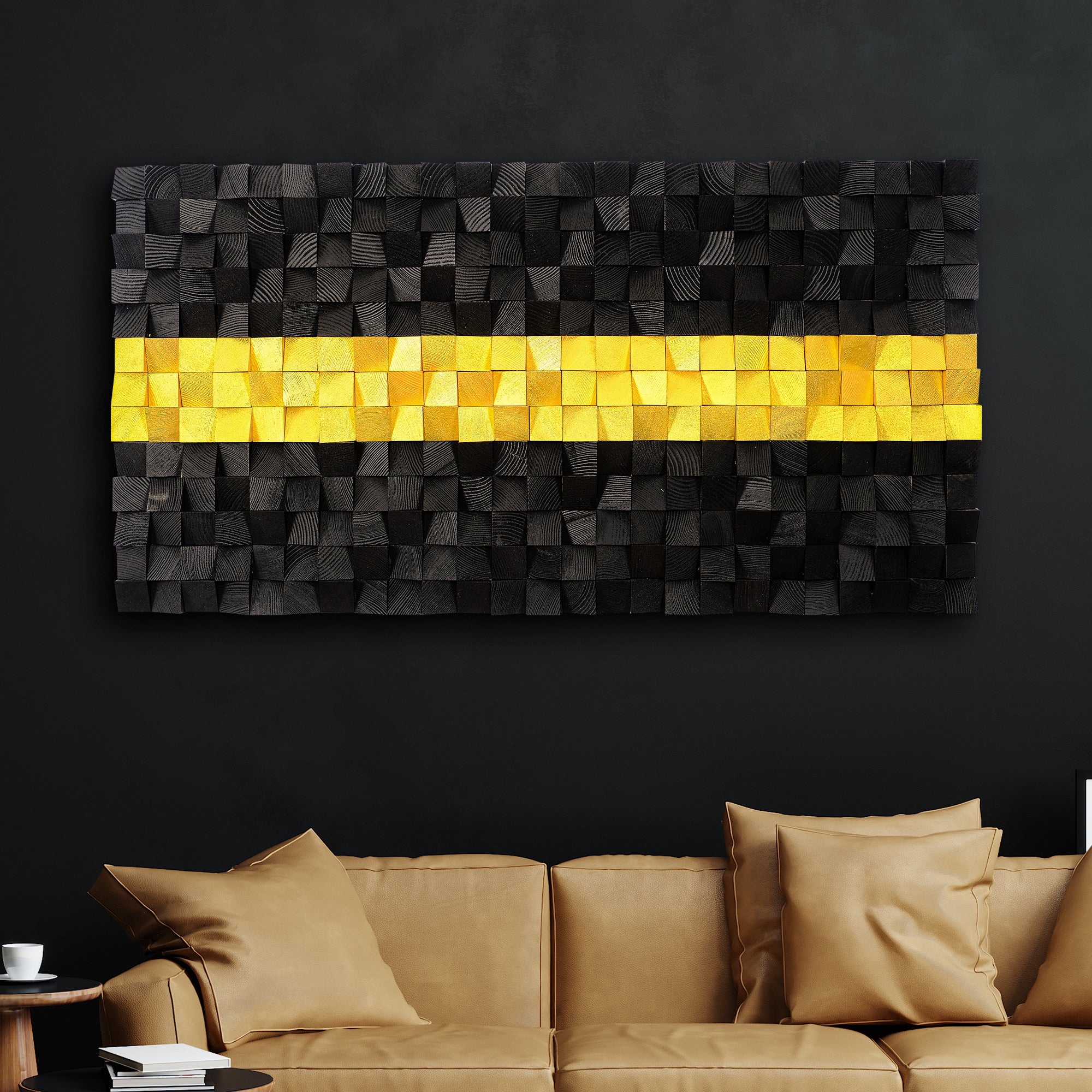 Goldener Weg| Handgefertigte Premium-Wandskulptur aus Holz – limitierte Auflage