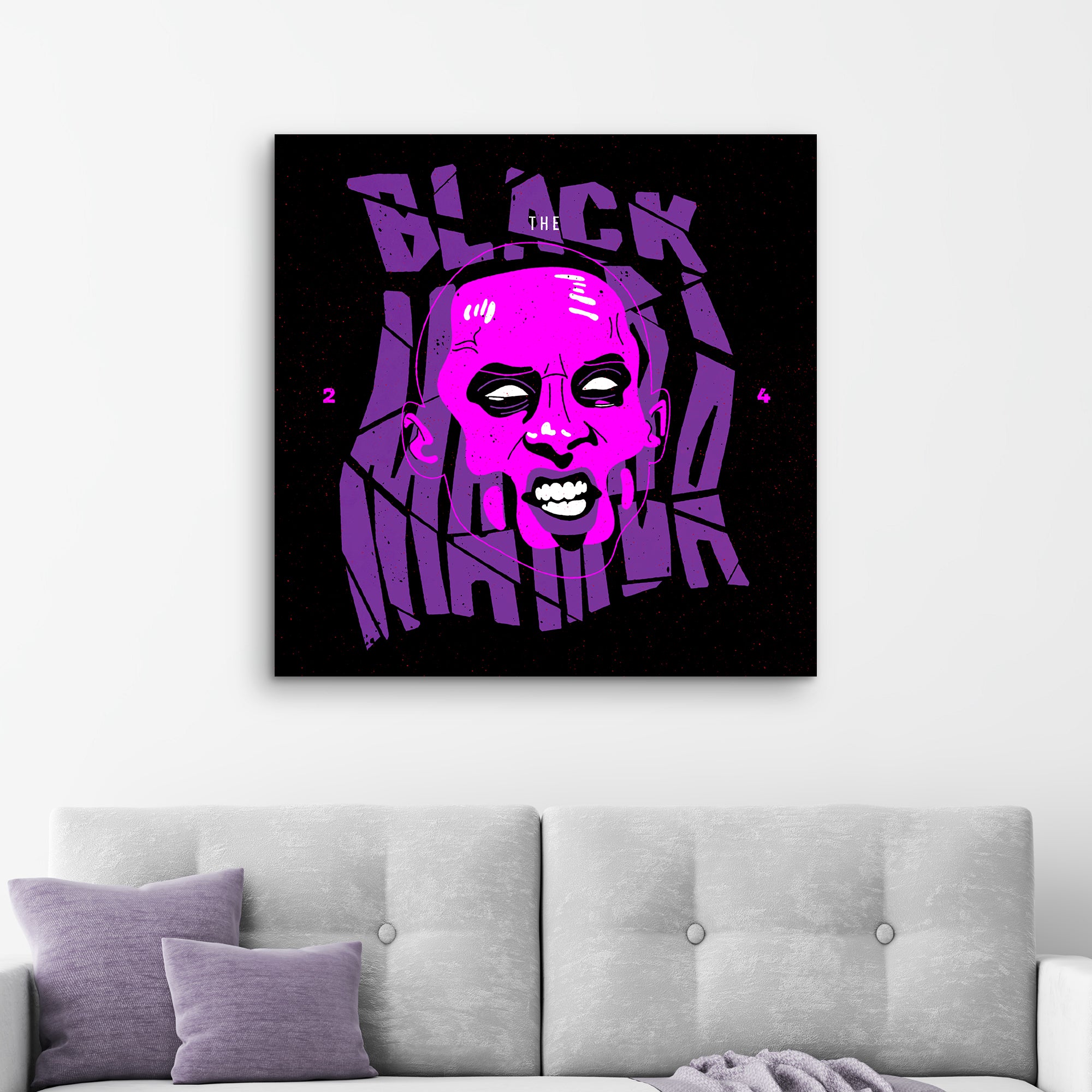 ・"The Black Mamba 24"・Glass Wall Art