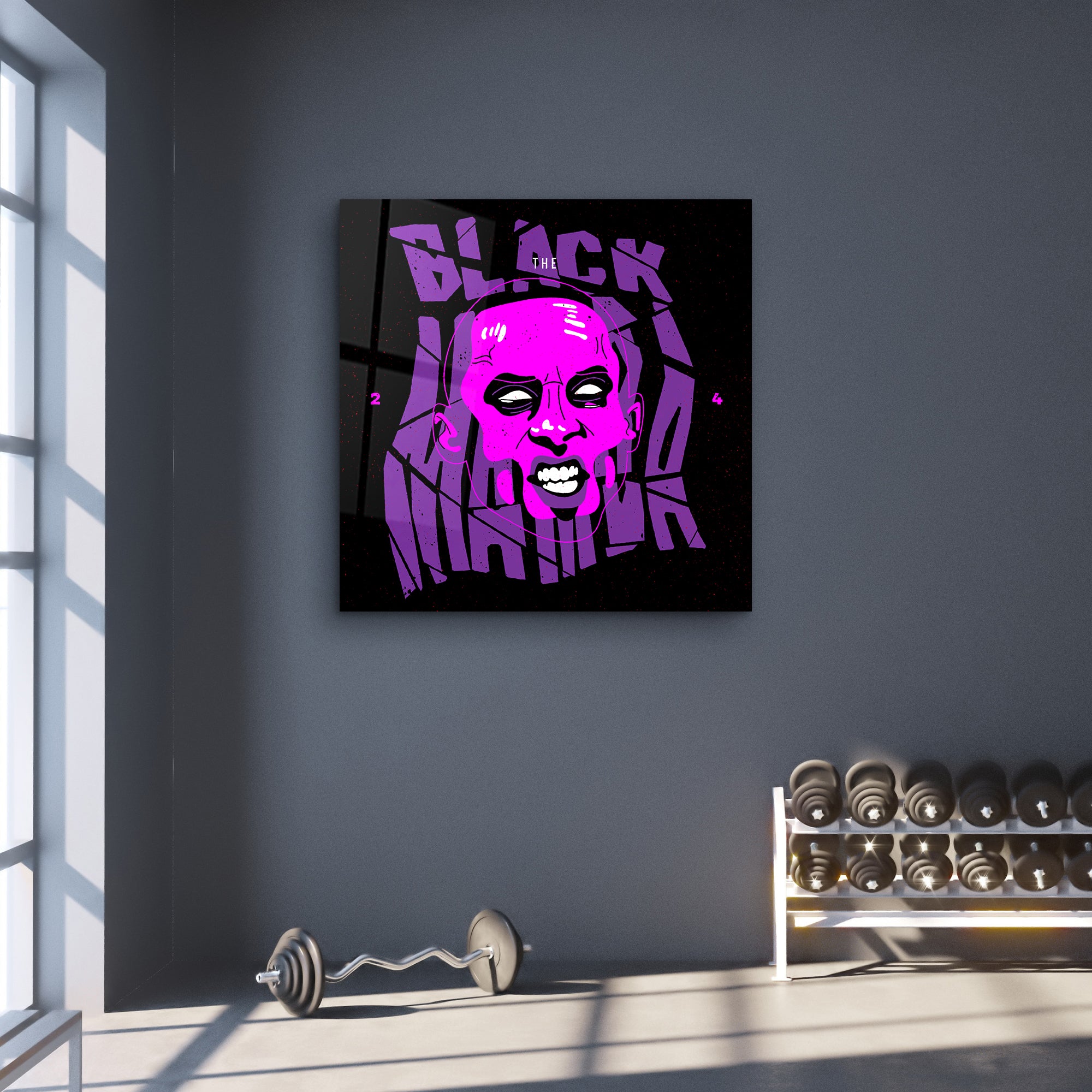 ・"The Black Mamba 24"・Glass Wall Art