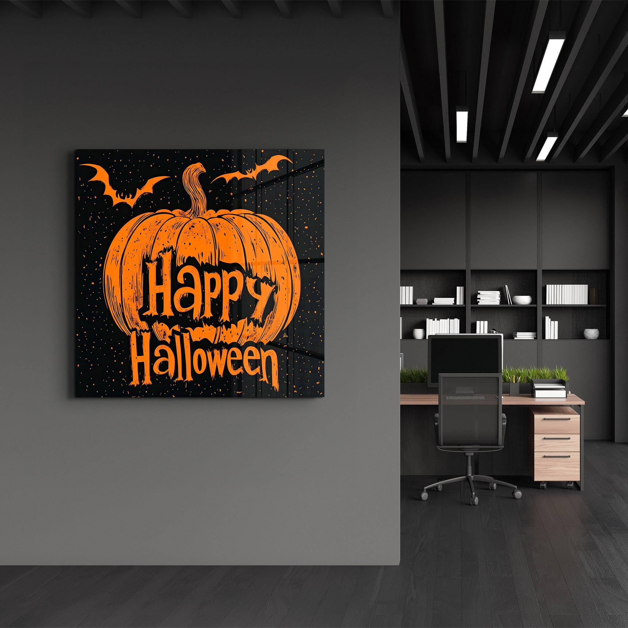 Joyeux Halloween 2 | Art mural en verre de style Halloween