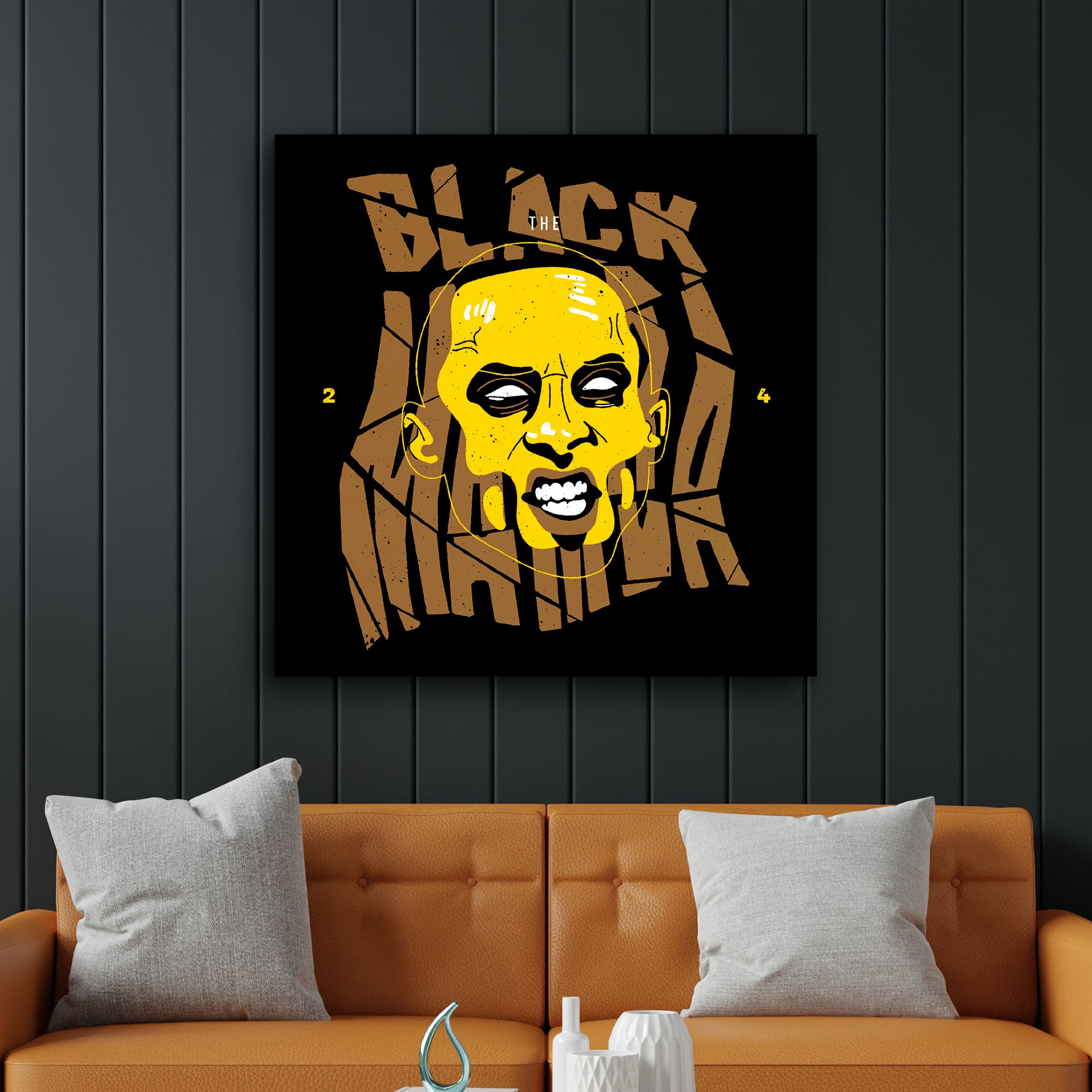 ・"The Black Mamba 24"・Glass Wall Art