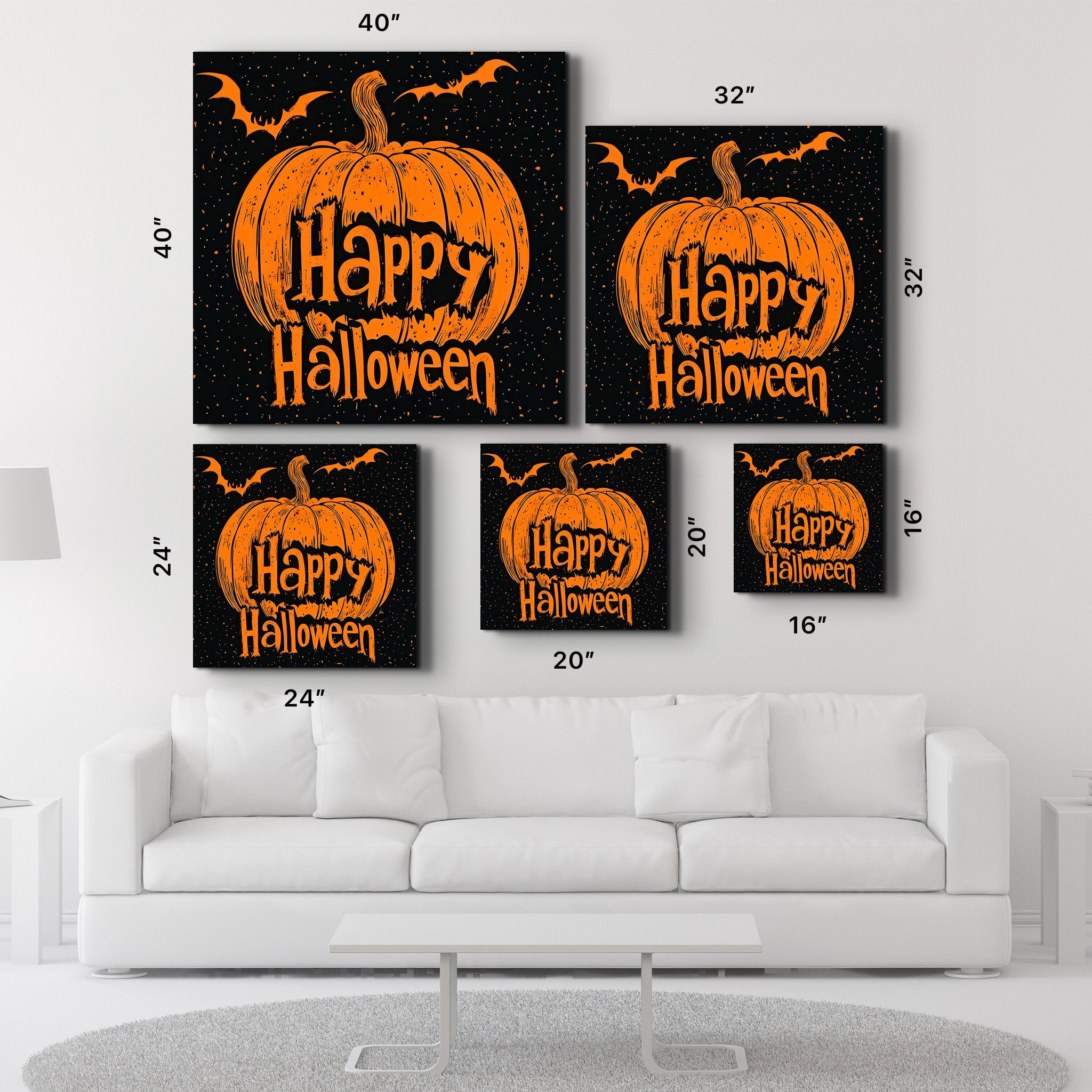 Joyeux Halloween 2 | Art mural en verre de style Halloween