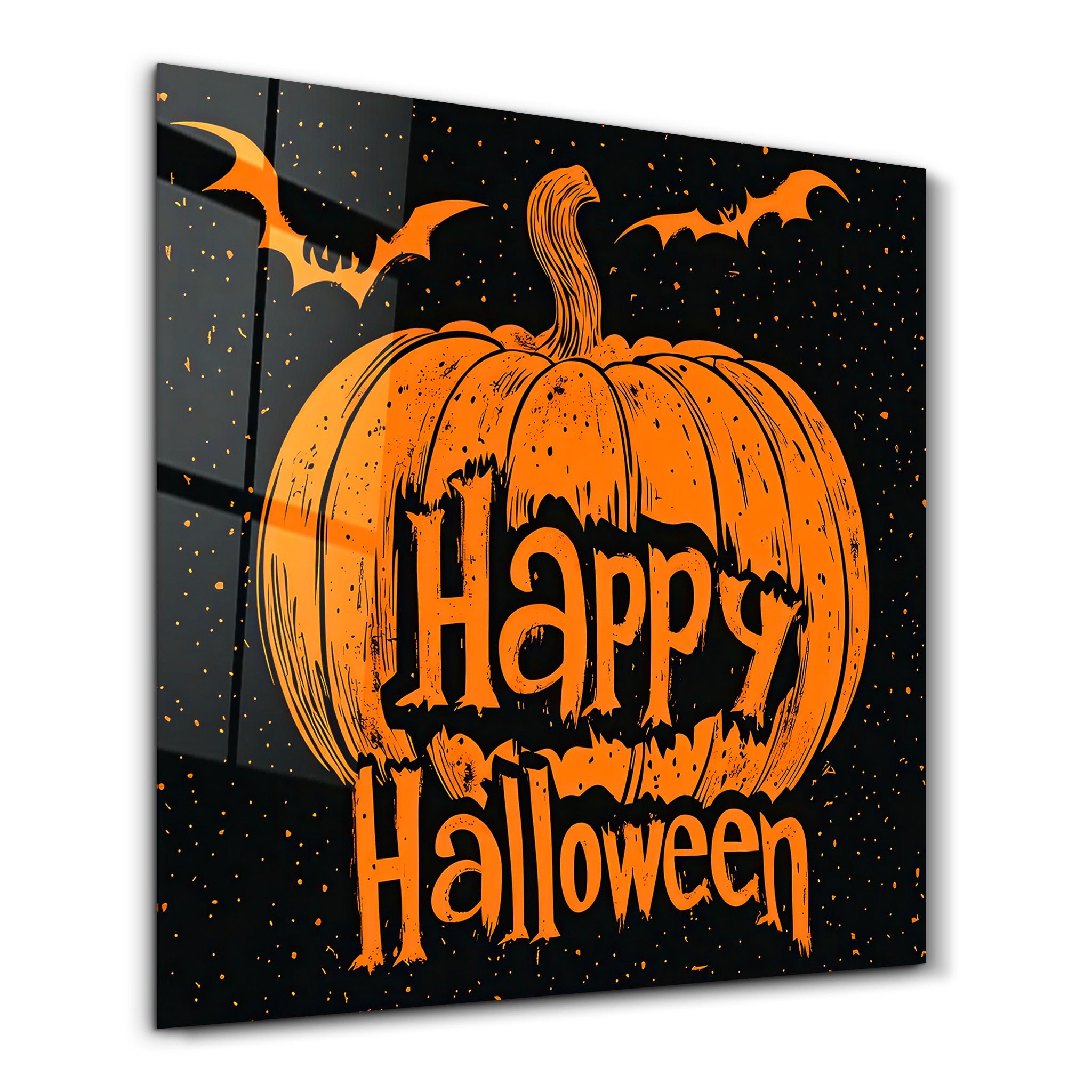 Joyeux Halloween 2 | Art mural en verre de style Halloween