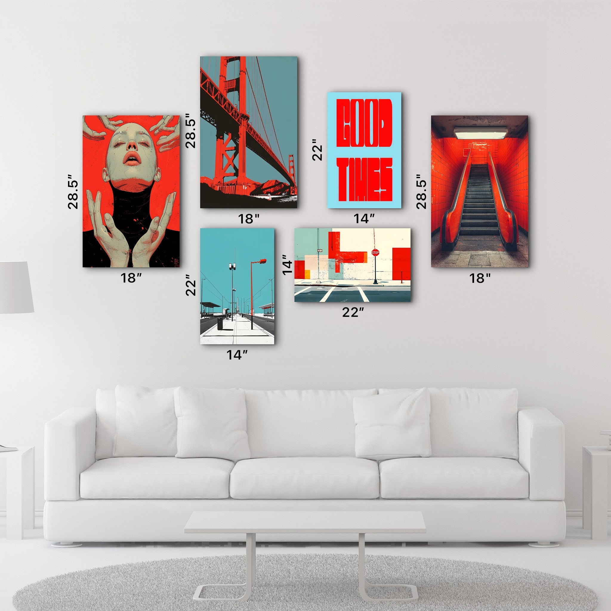 Urban Radiance & Architectural Harmony Gallery Glass Wall Art Set