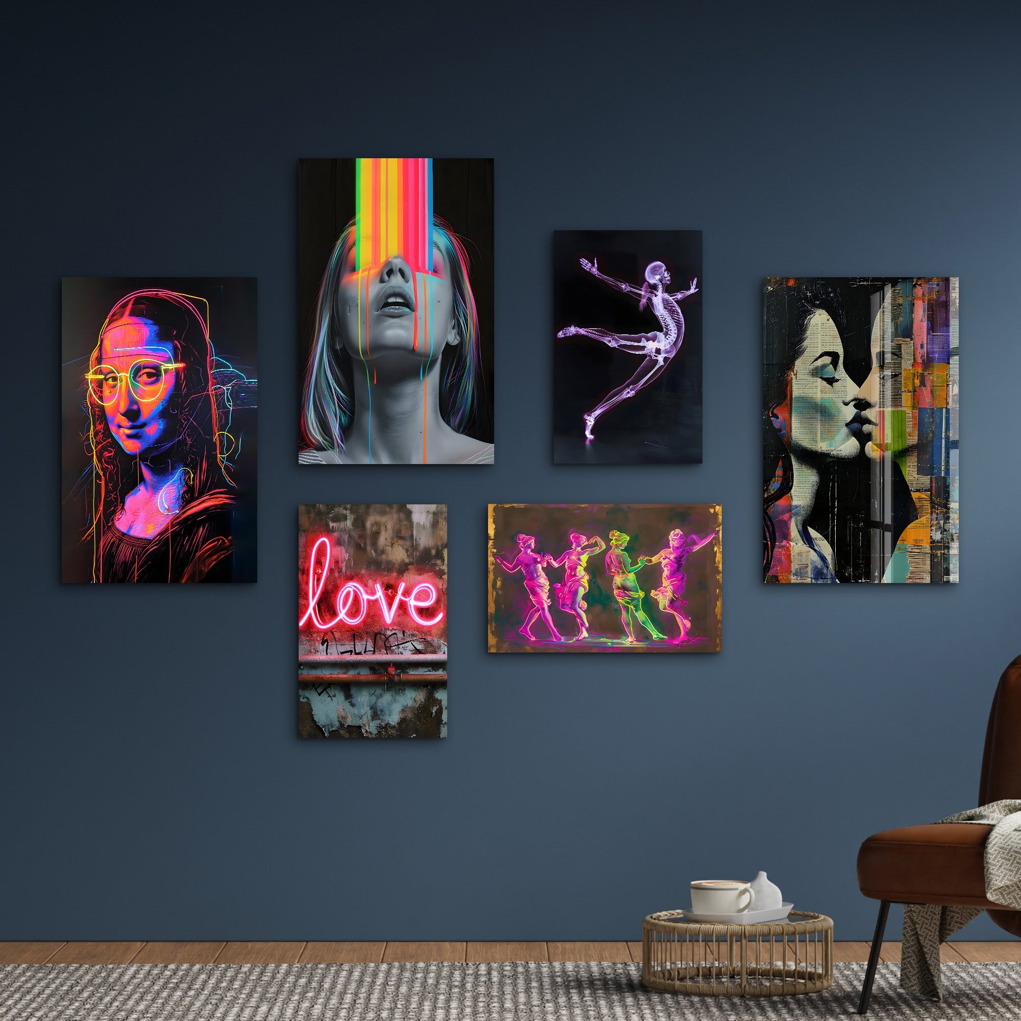 Neon Dreams & Urban Pop Gallery Glass Wall Art Set