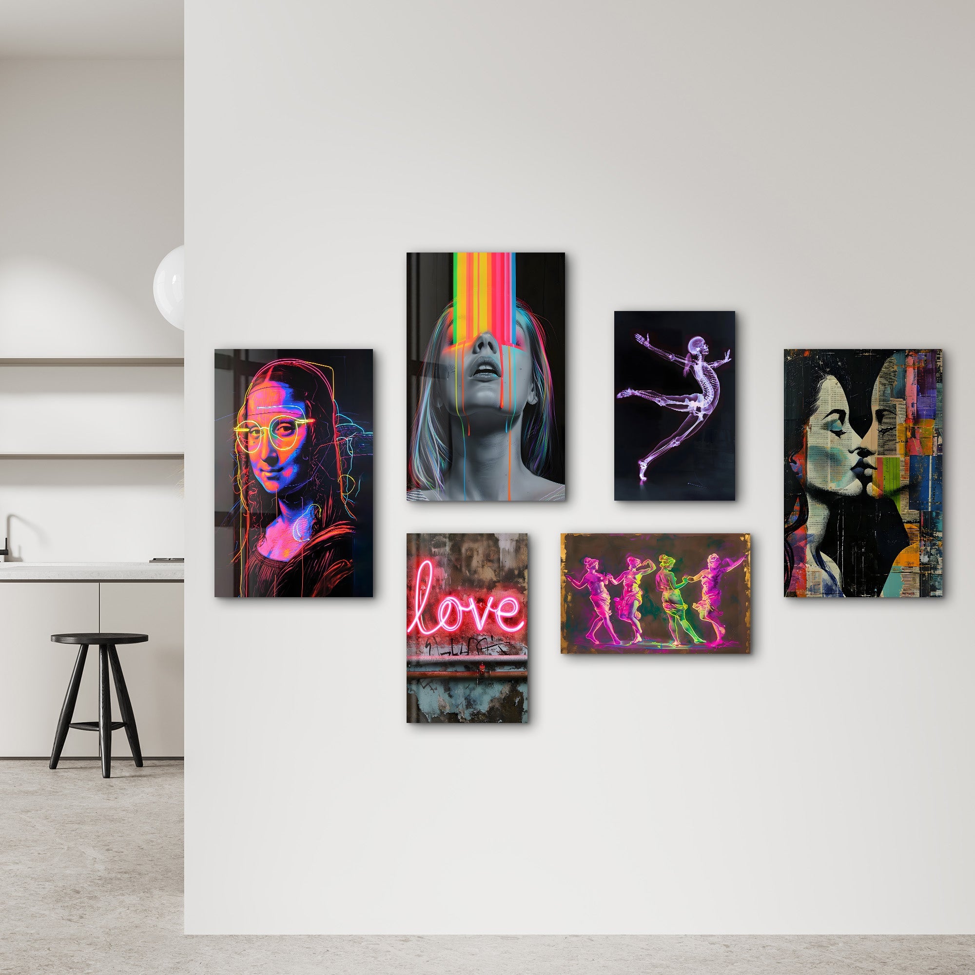 Neon Dreams & Urban Pop Gallery Glass Wall Art Set