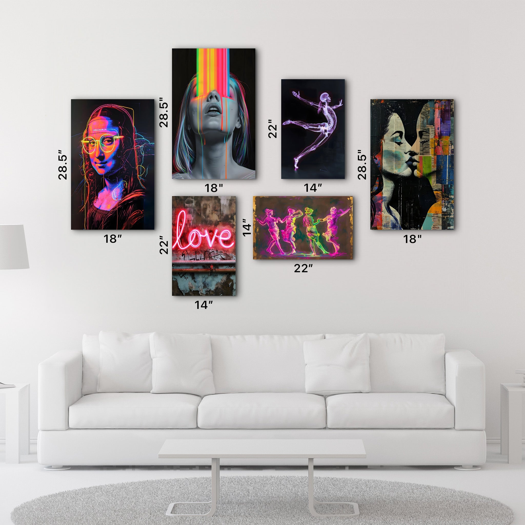 Neon Dreams & Urban Pop Gallery Glass Wall Art Set