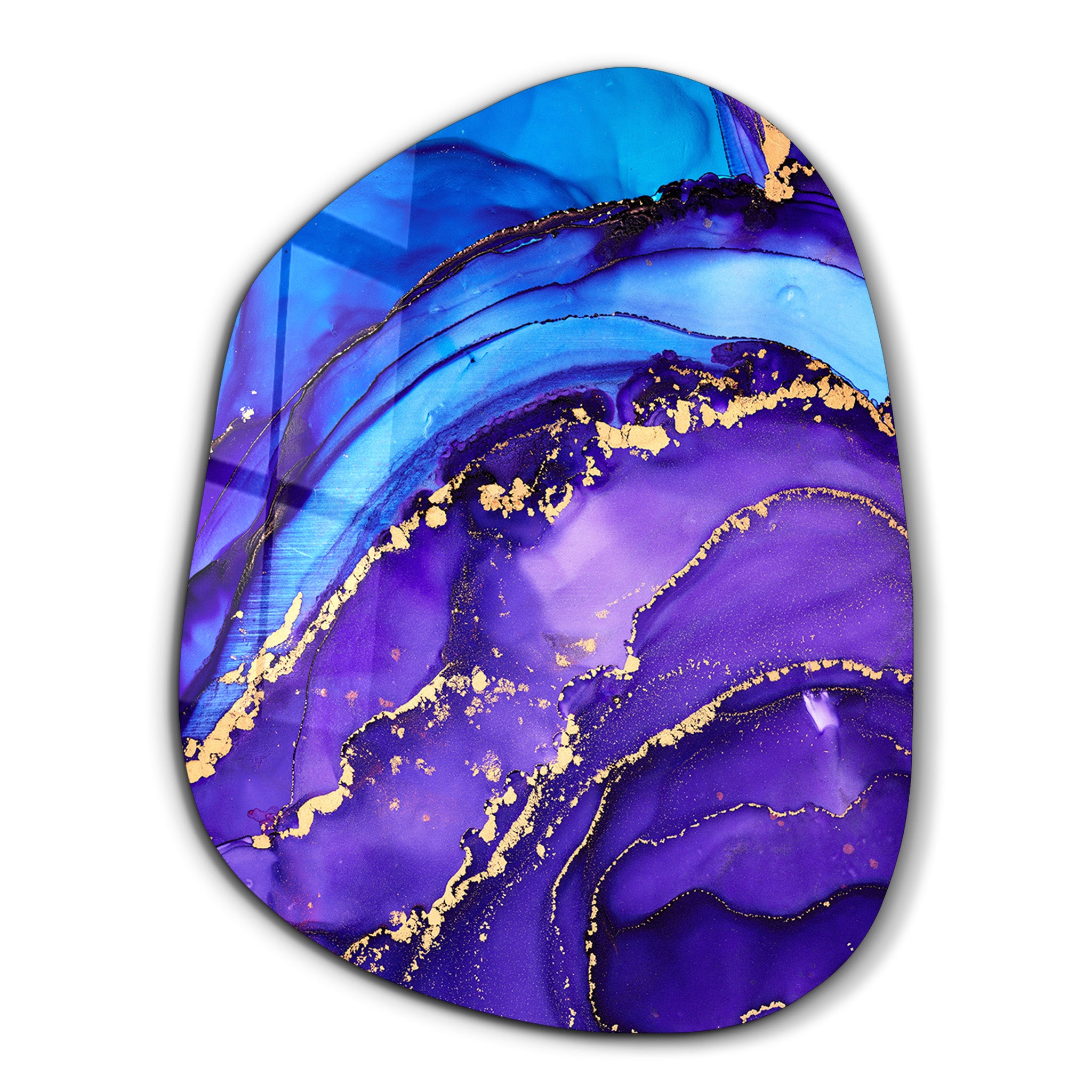 ・"Purple and Blue Marble"・Amorphous Collection Glass Wall Art