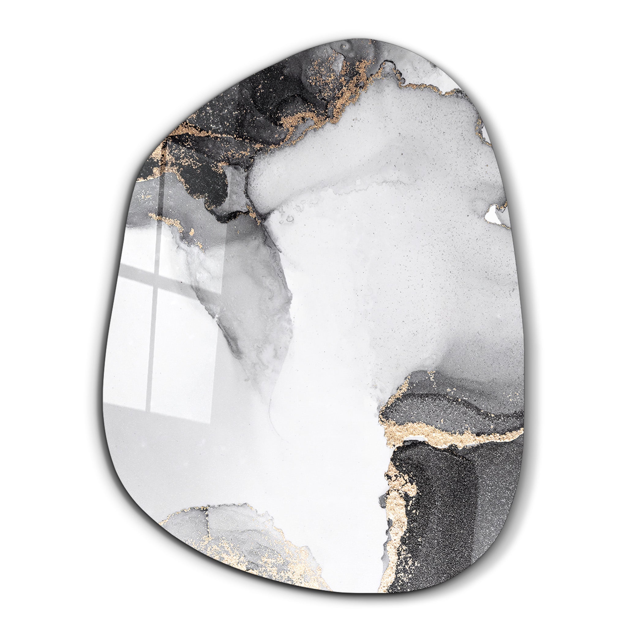 ・"Off White Marble"・Amorphous Collection Glass Wall Art