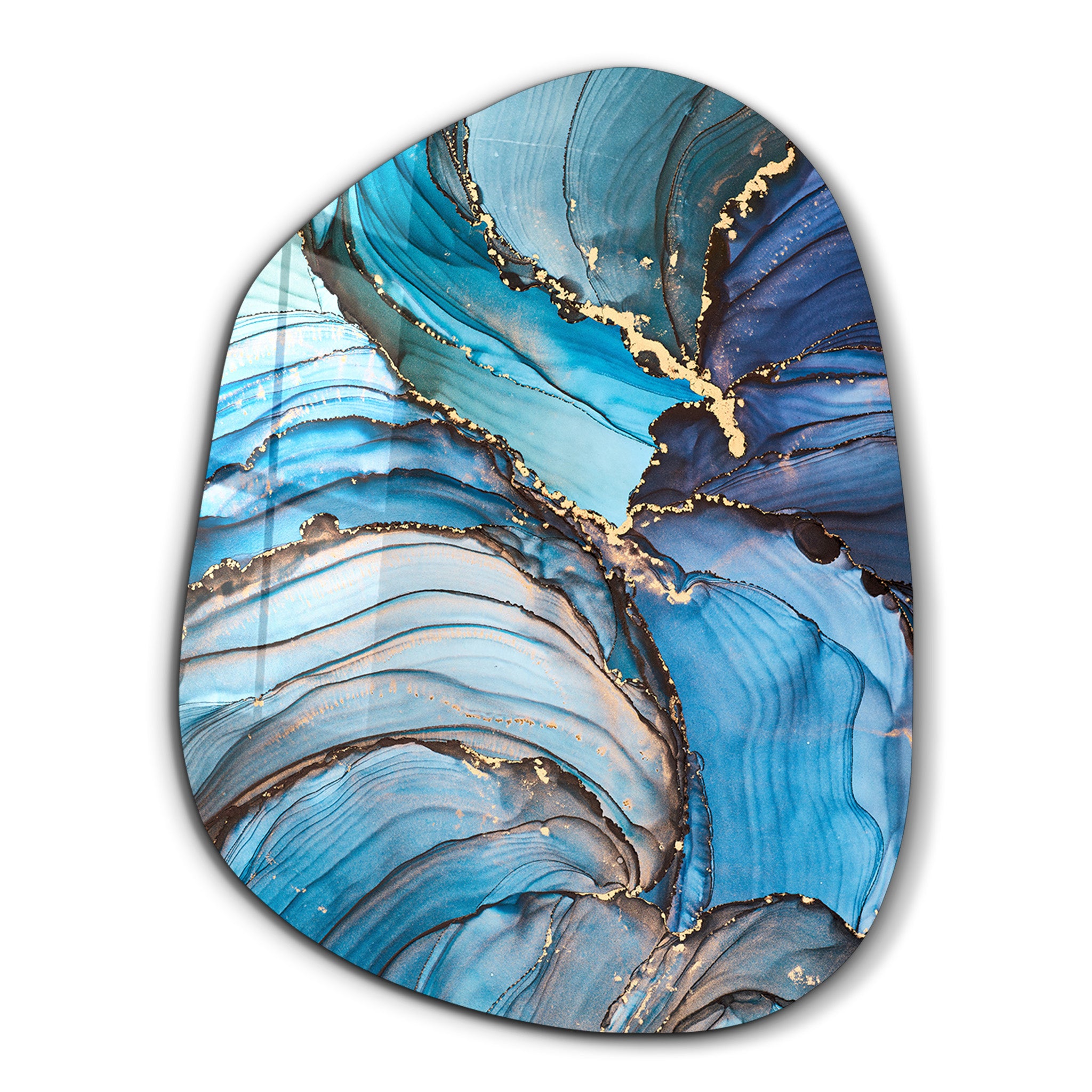 ・« Marbre bleu »・Art mural en verre de la collection Amorphe