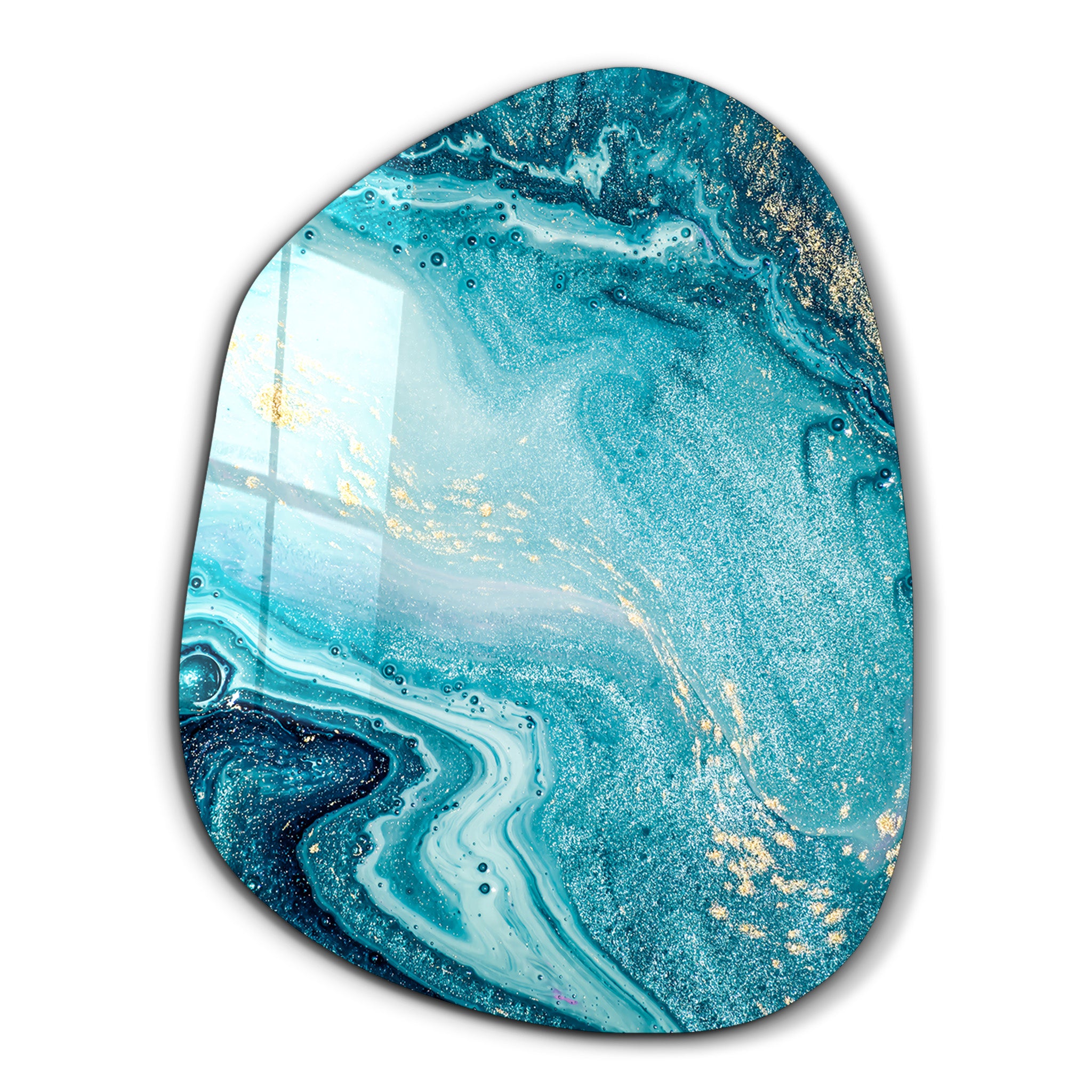・"Deep Blue"・Amorphous Collection Glass Wall Art