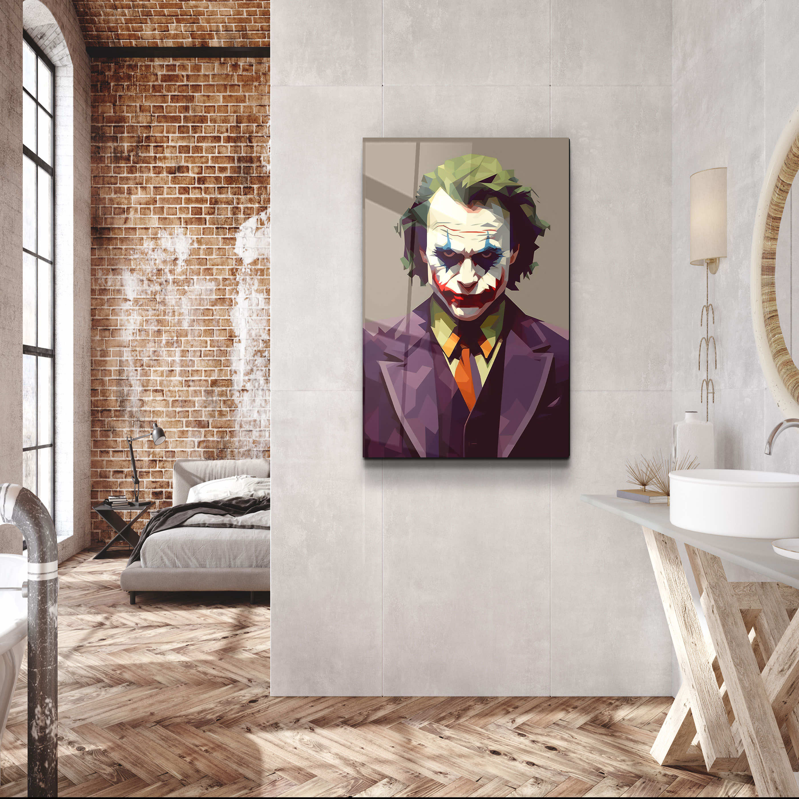 ・"Joker Pixels"・Designers Collection Glass Wall Art