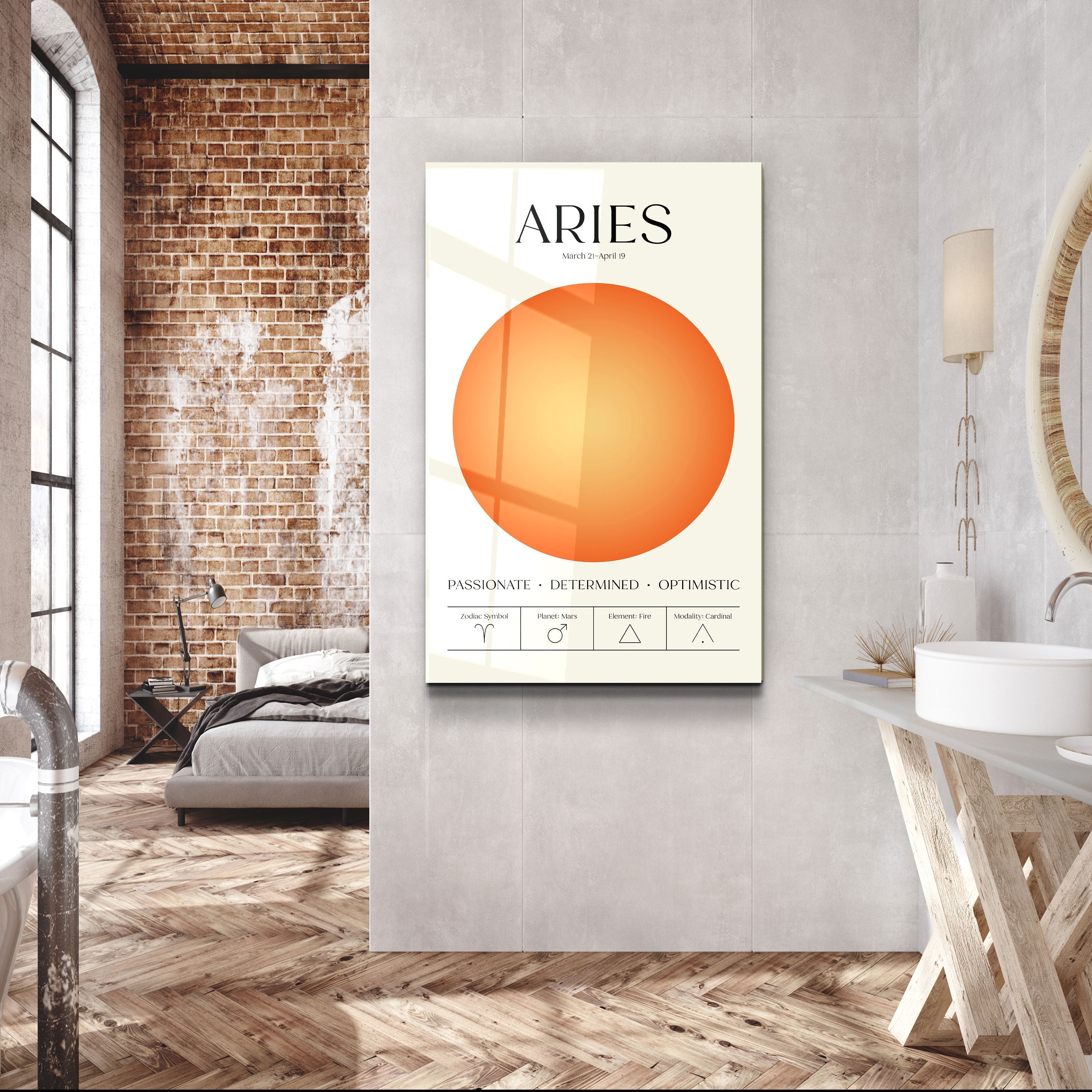 ."Aries - Aura Collection". Zodiac Glass Wall Art