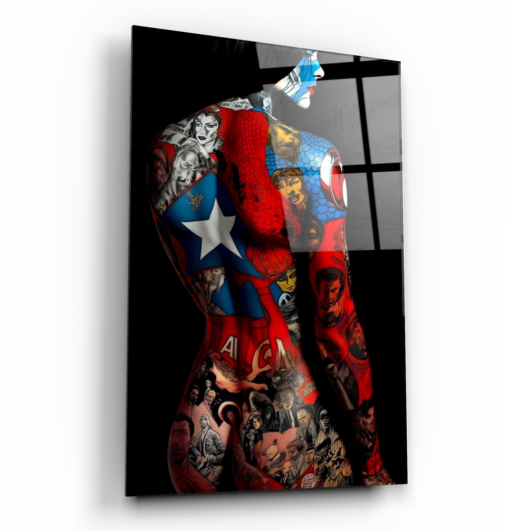 ・"Tattooed Body 1"・Designers Collection Glass Wall Art