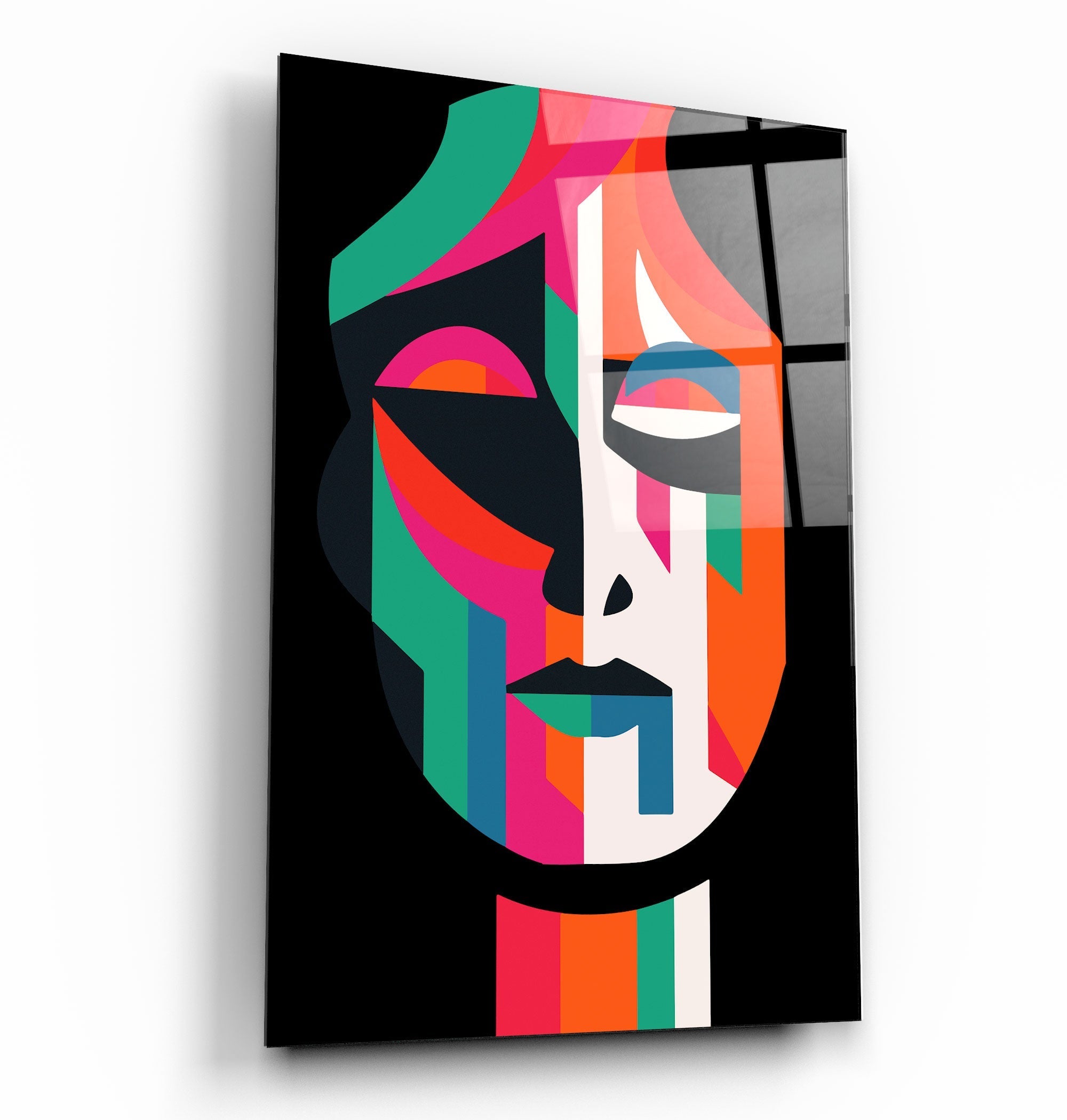 ・"Le visage - Bauhaus"・Art mural en verre de la collection du designer