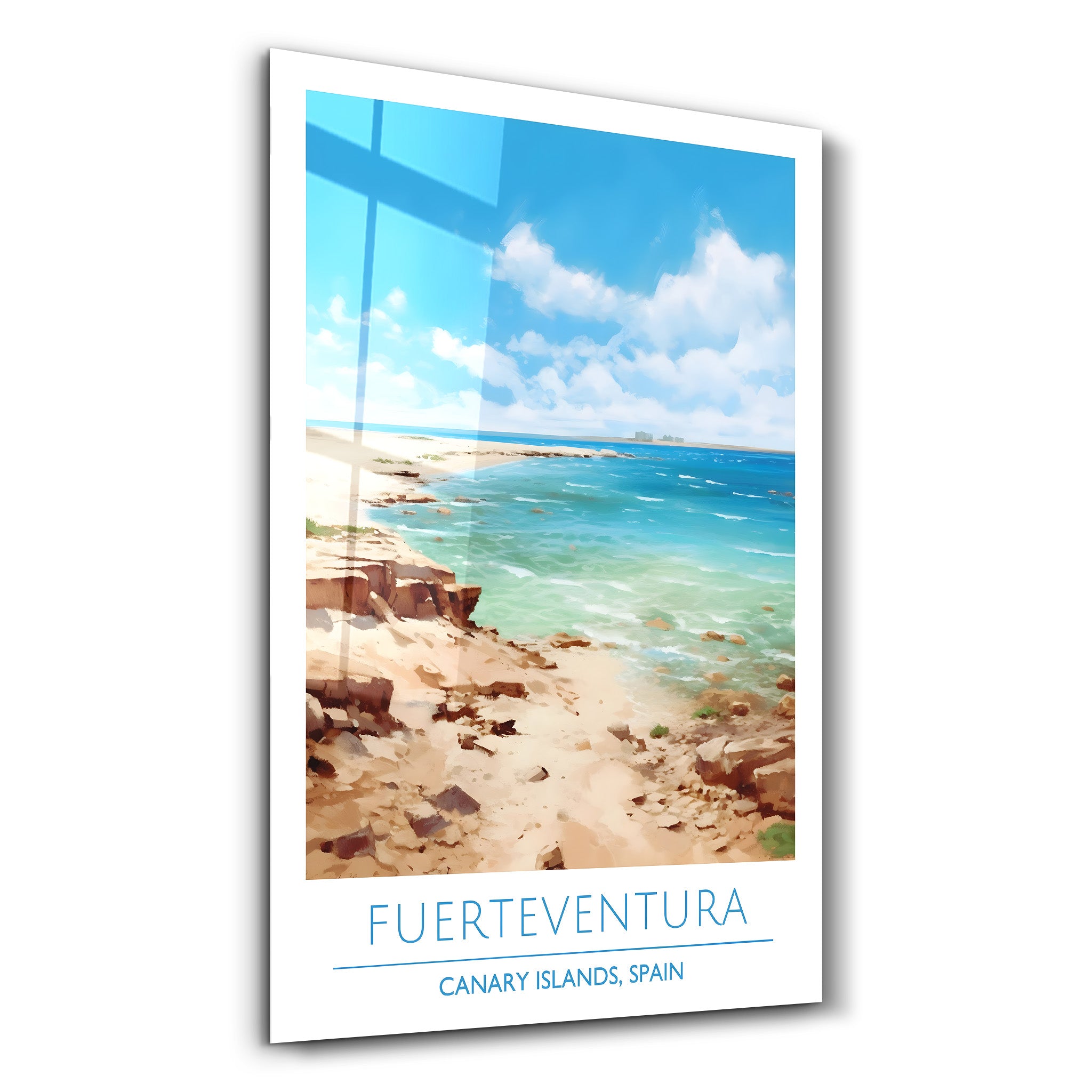 Fuerteventura-Kanarische Inseln-Spanien-Reiseposter | <tc>Glasbild</tc>