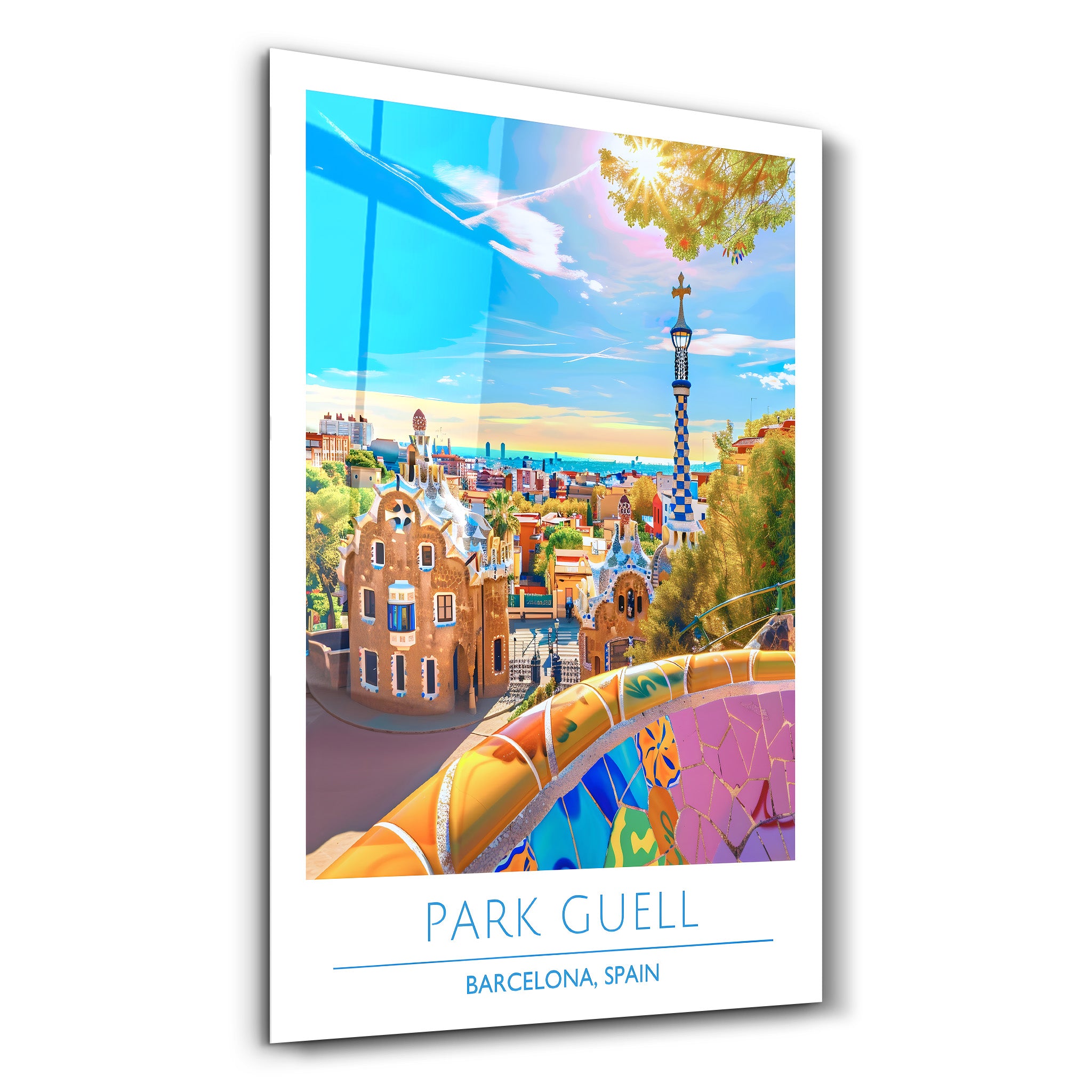 Parc Guell-Barcelone Espagne-Affiches de voyage | Art mural en verre