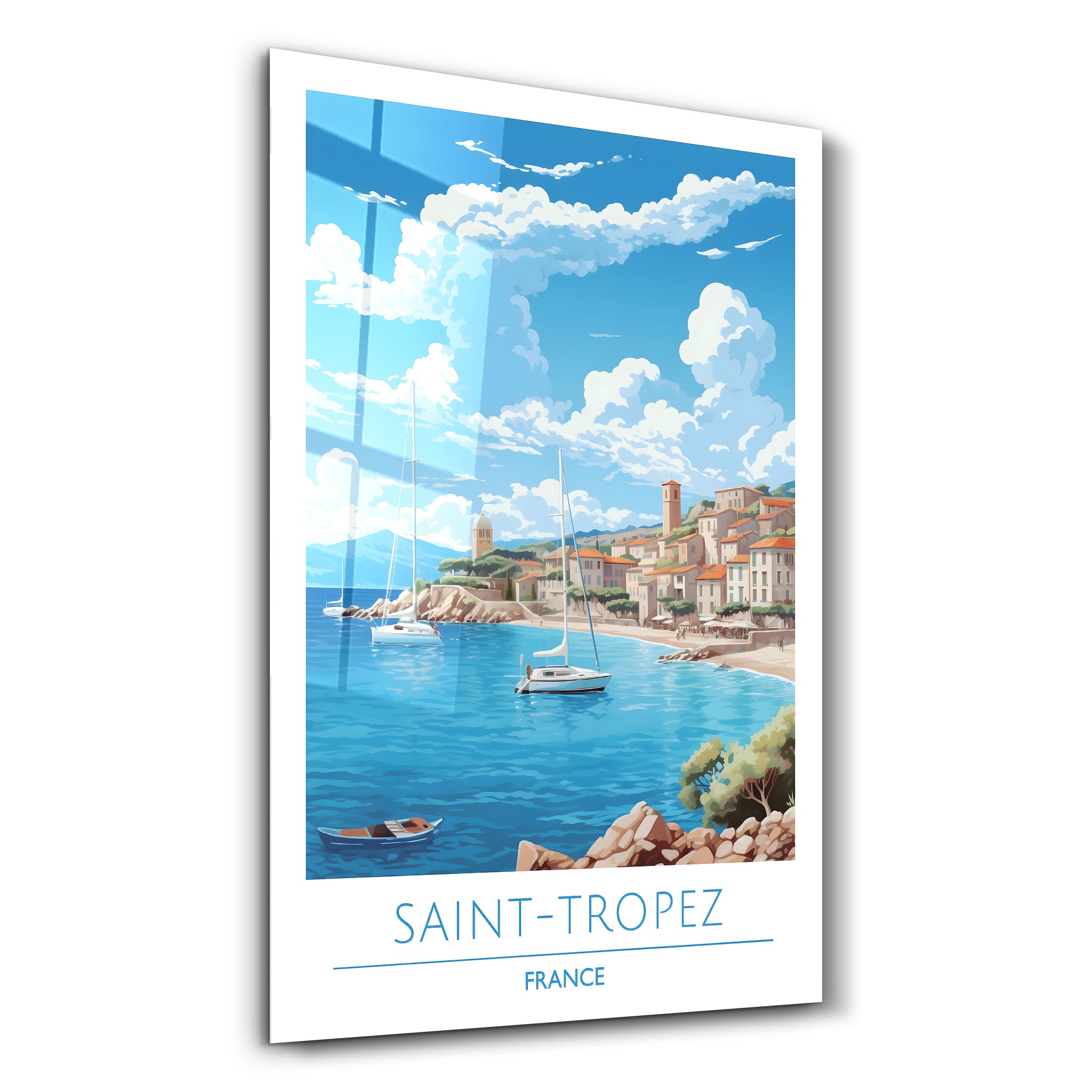 Saint-Tropez Frankreich-Reiseposter | <tc>Glasbild</tc>