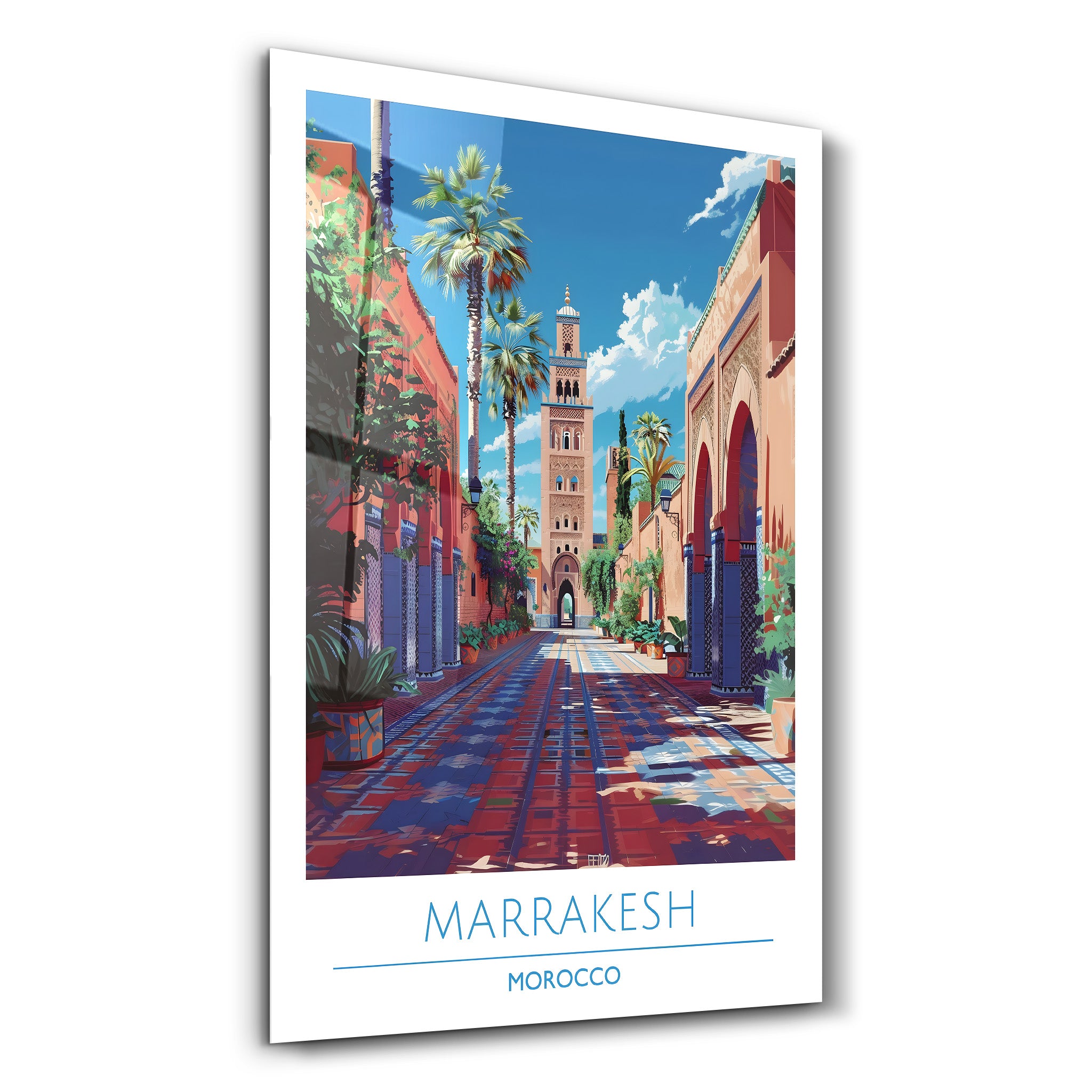 Marrakesch Marokko-Reiseposter | <tc>Glasbild</tc>