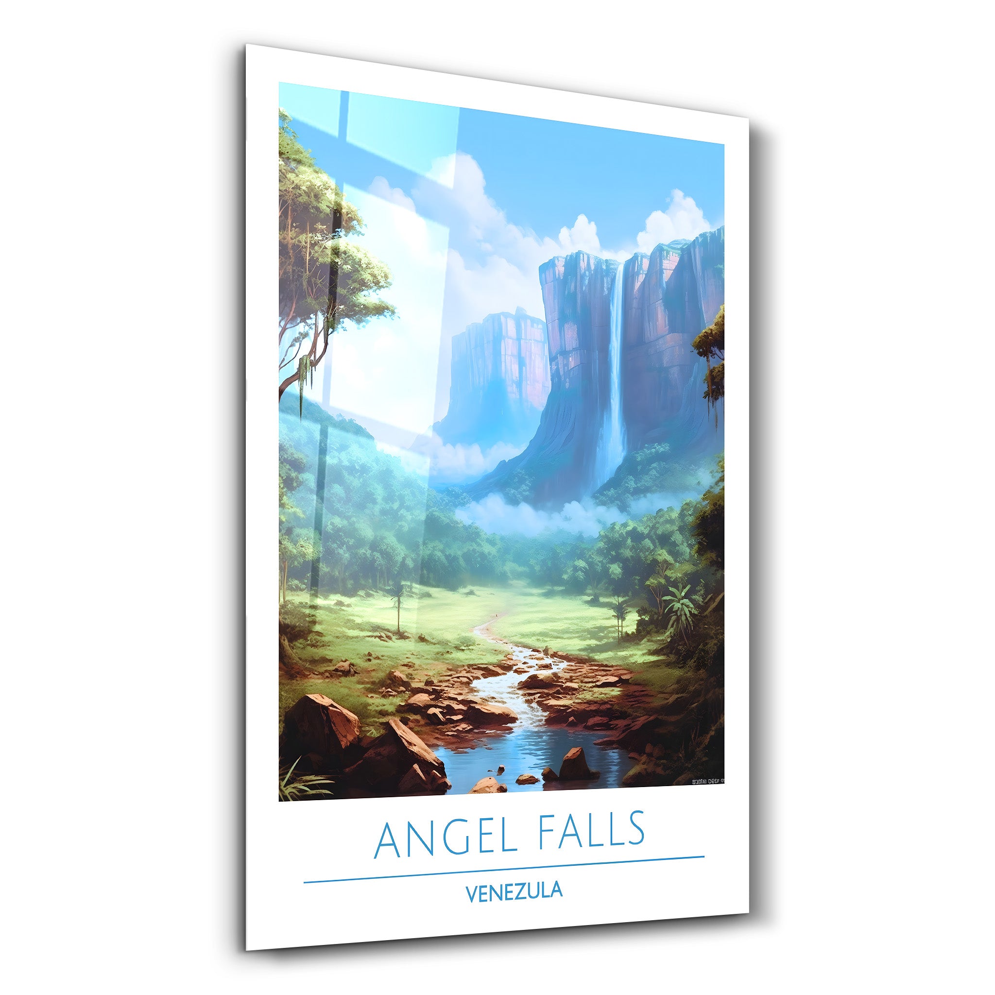 Angel Falls Venezuela-Reiseposter | <tc>Glasbild</tc>