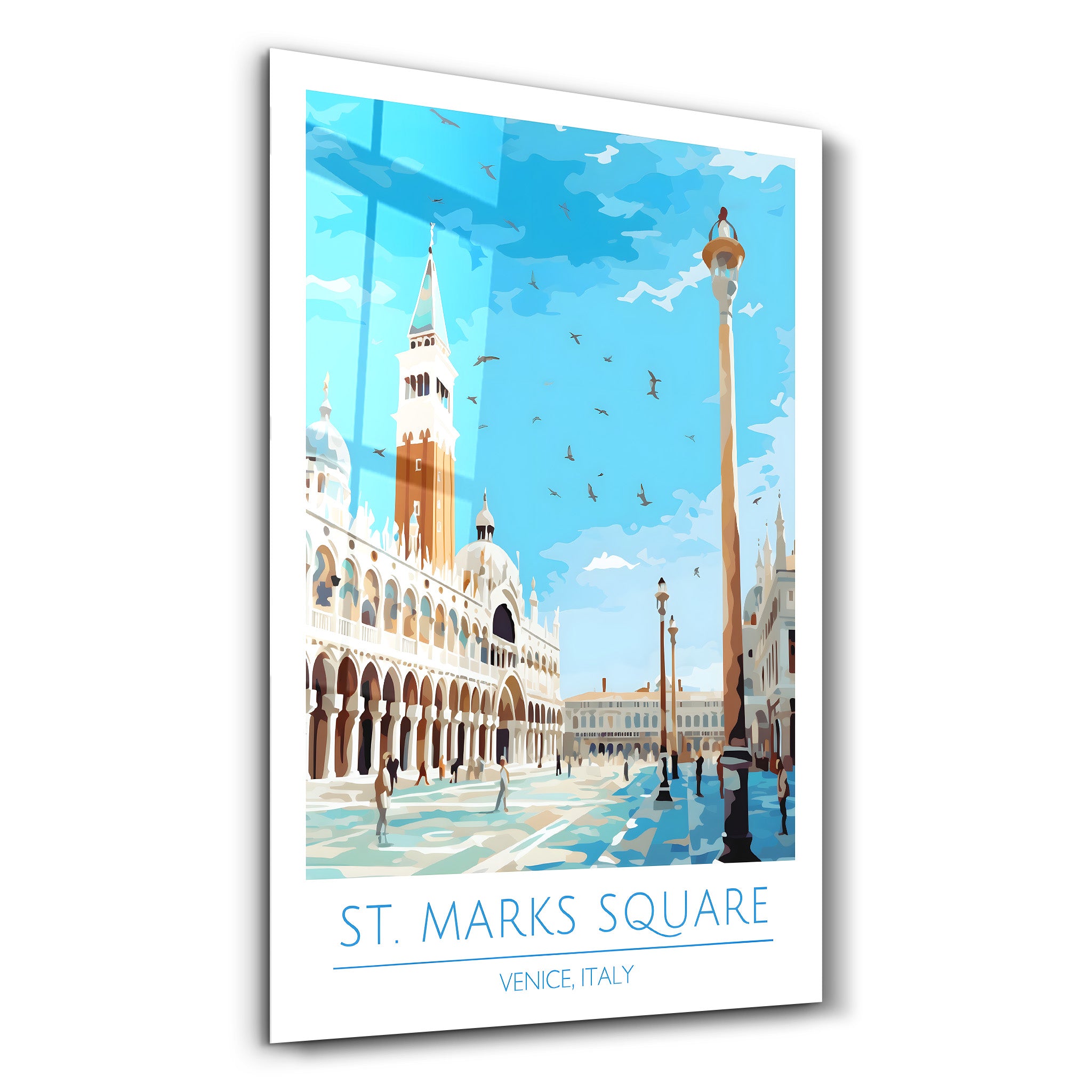 Place Saint-Marc-Venise Italie-Affiches de voyage | Art mural en verre