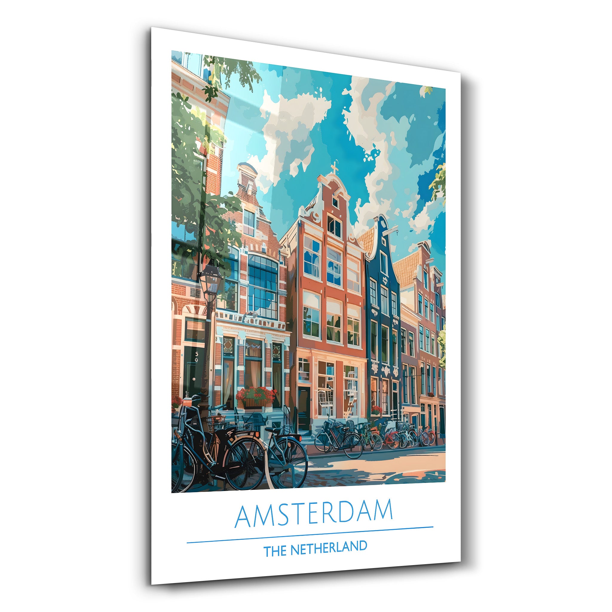 Amsterdam Die Niederlande-Reiseposter | <tc>Glasbild</tc>