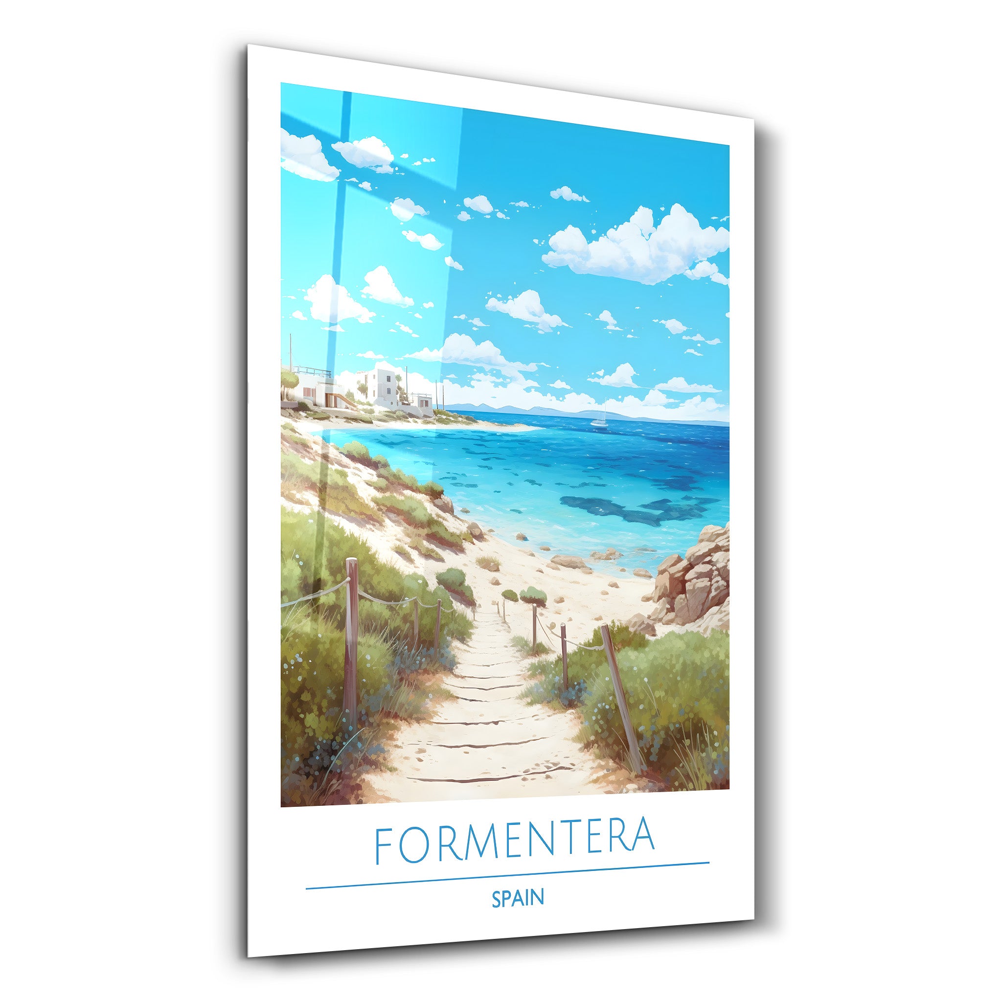 Formentera Spain-Travel Posters | Glass Wall Art