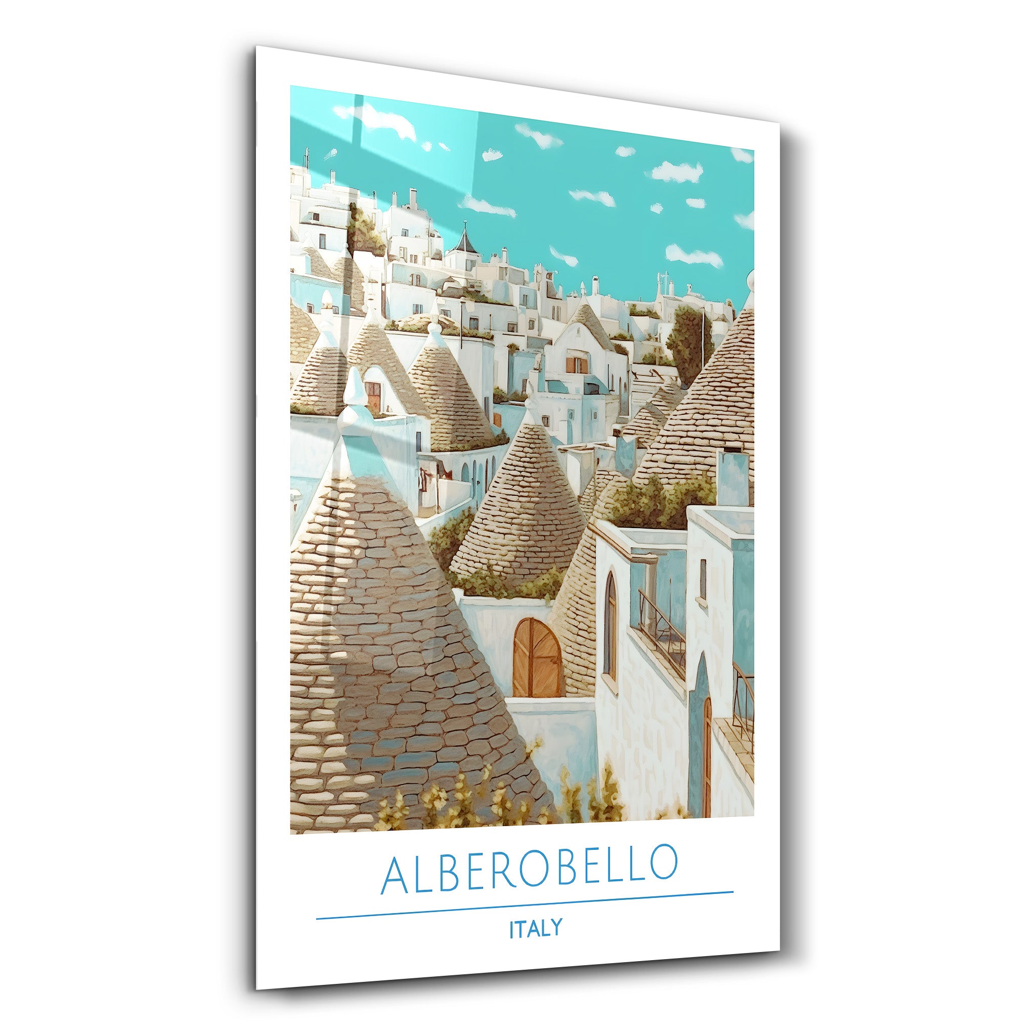 Alberobello Italien-Reiseposter | <tc>Glasbild</tc>