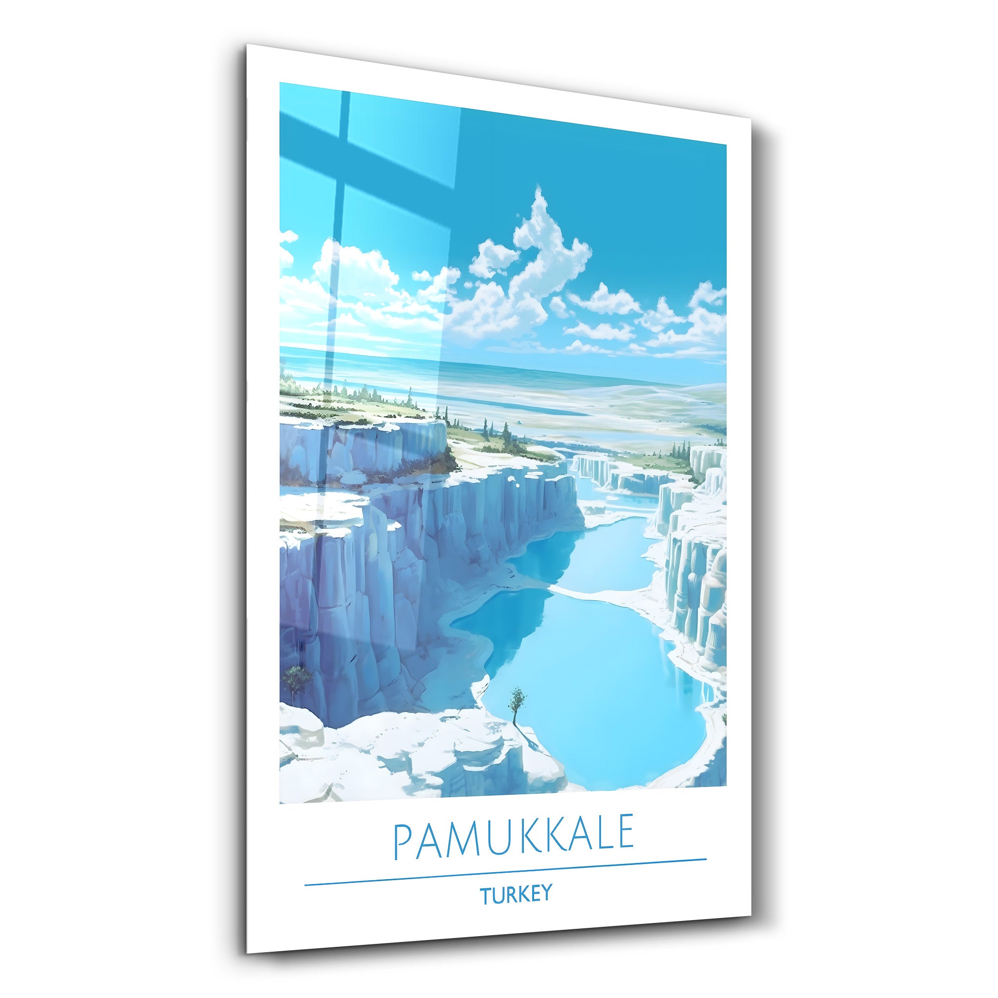 Pamukkale Türkei-Reiseposter | <tc>Glasbild</tc>